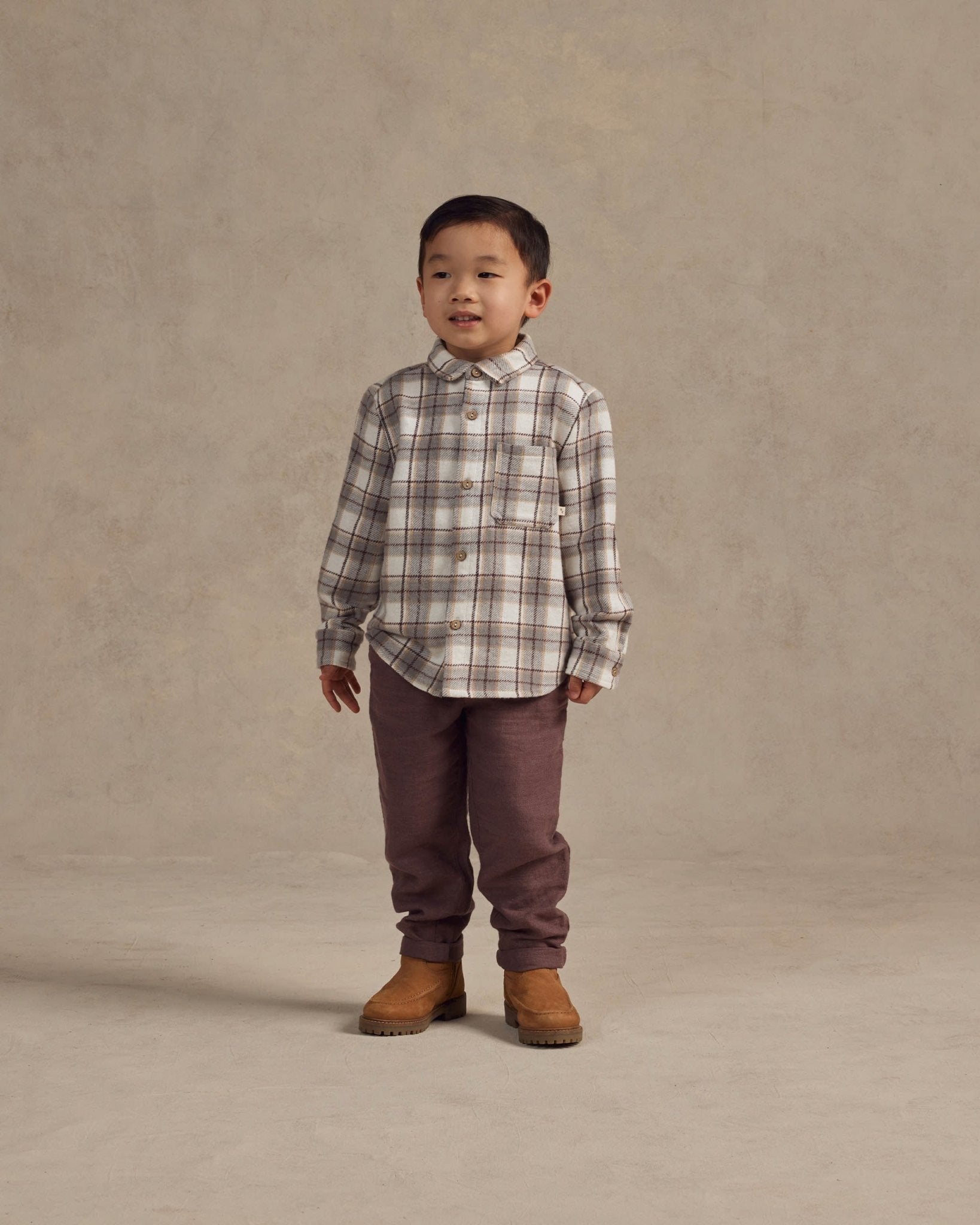 Collared Long Sleeve Shirt || Blue Flannel - LAST 6/12M & 6/7Y