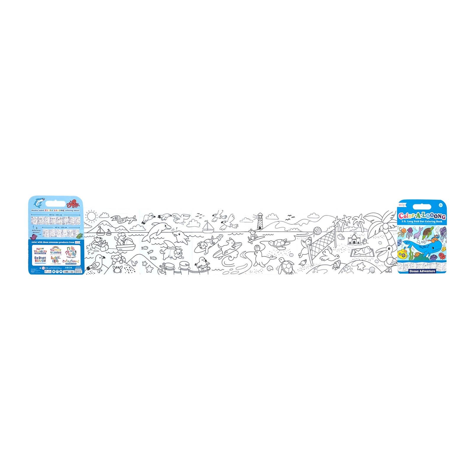 Color - A - Loong 5' Fold Out Coloring Book - Ocean Adventure