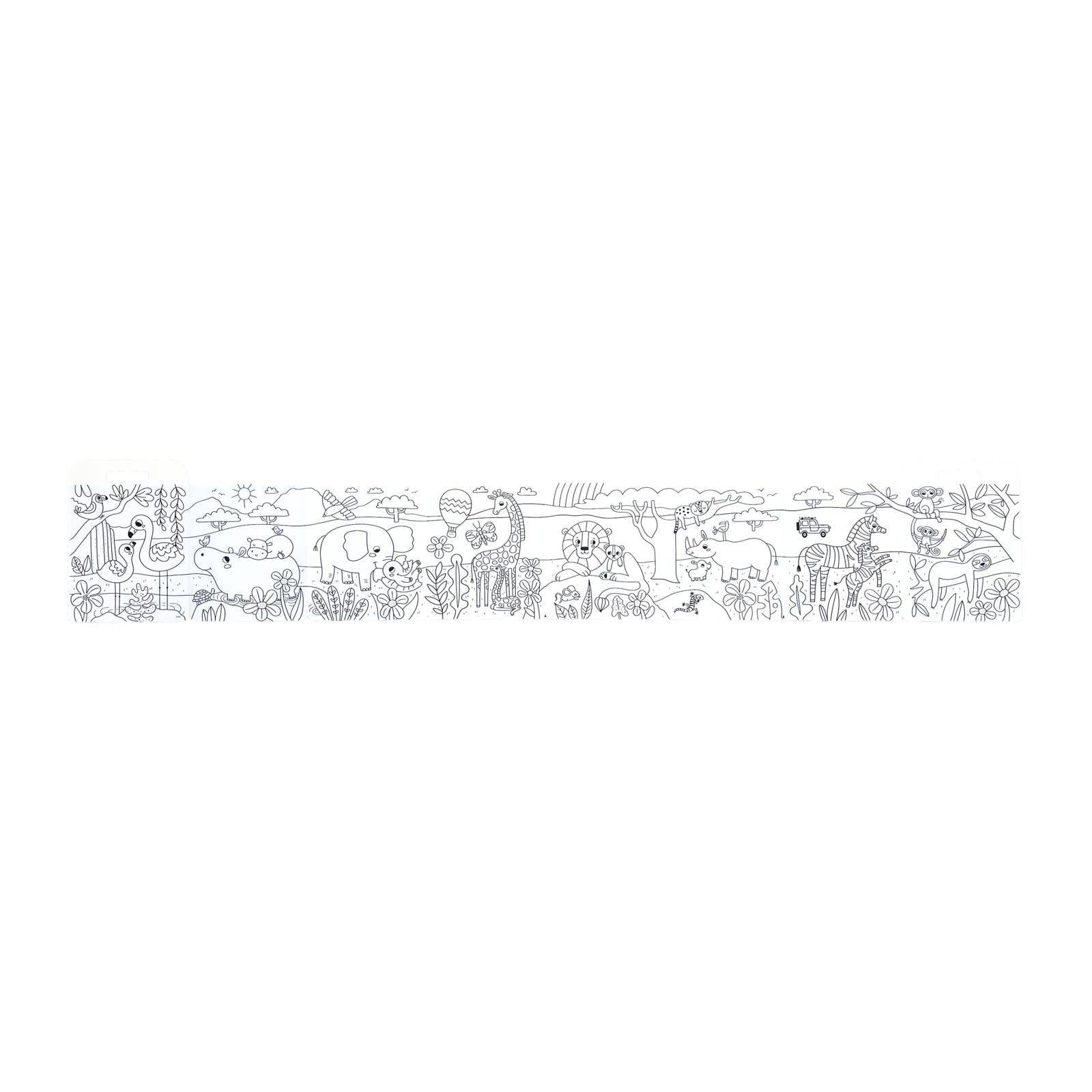 Color - A - Loong 5' Fold Out Coloring Book - Safari Family