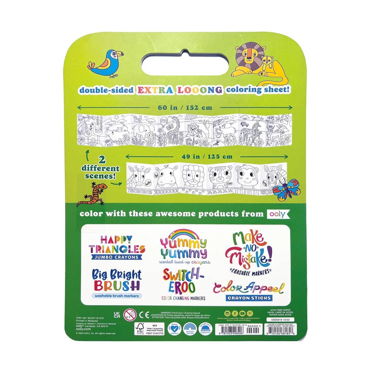 Color - A - Loong 5' Fold Out Coloring Book - Safari Family