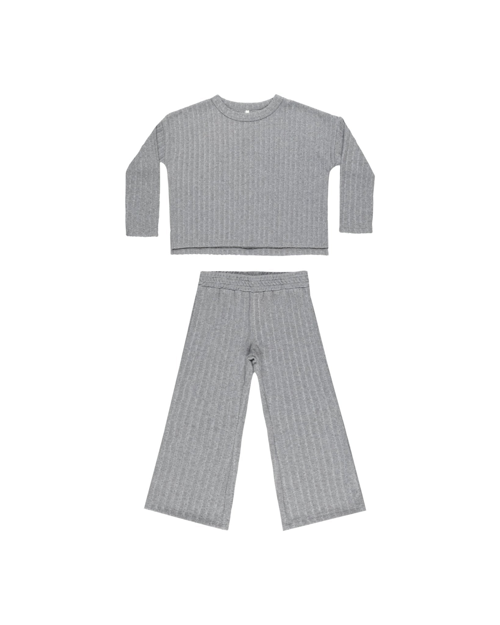 Cozy Rib Knit Set || Dusty Blue - LAST ONE 6/7Y