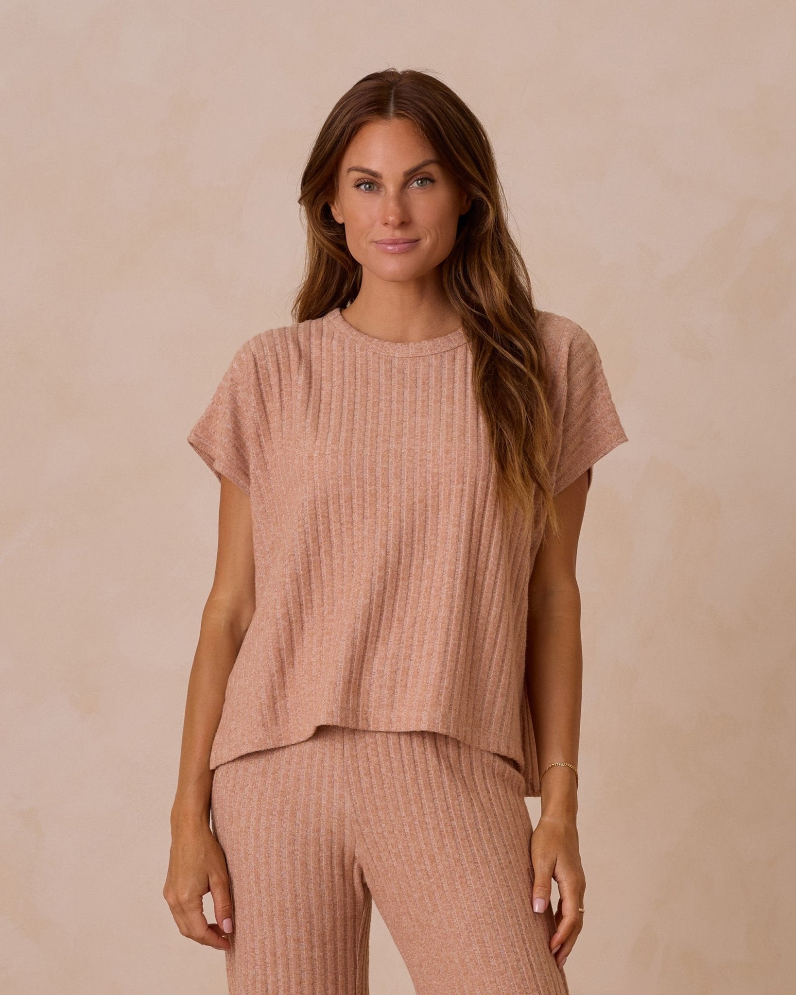 Cozy Rib Knit Set || Grapefruit