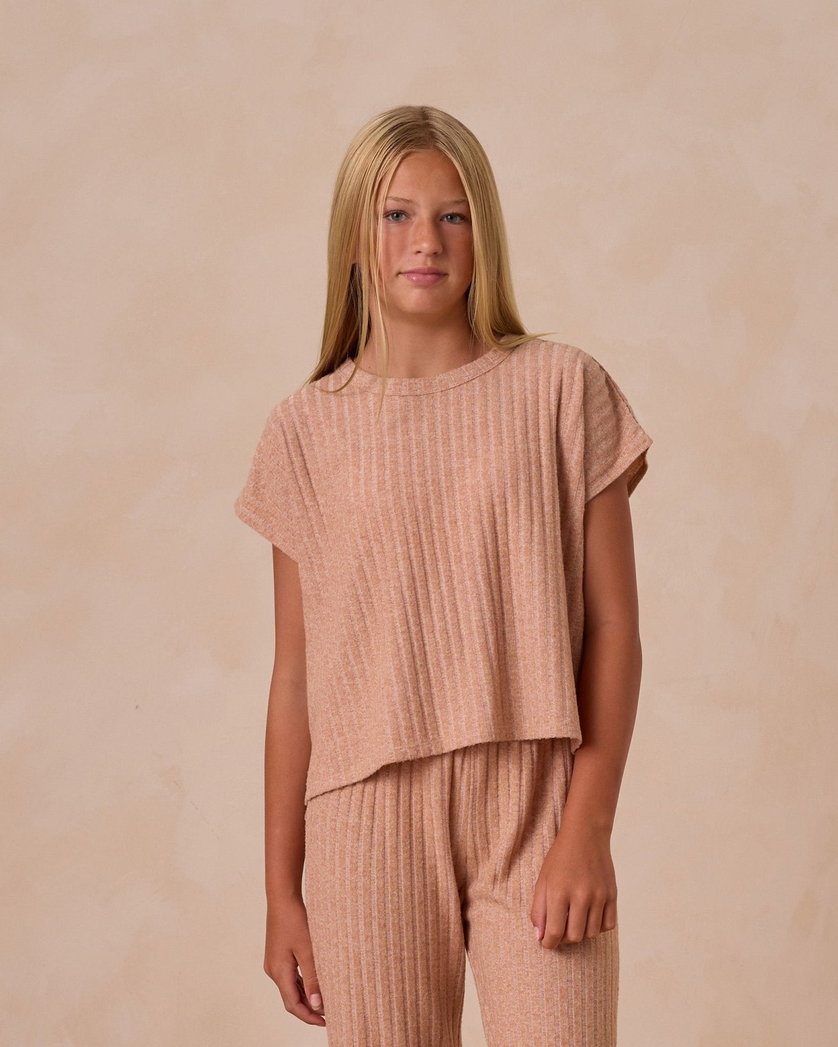 Cozy Rib Knit Set || Grapefruit (Teens)