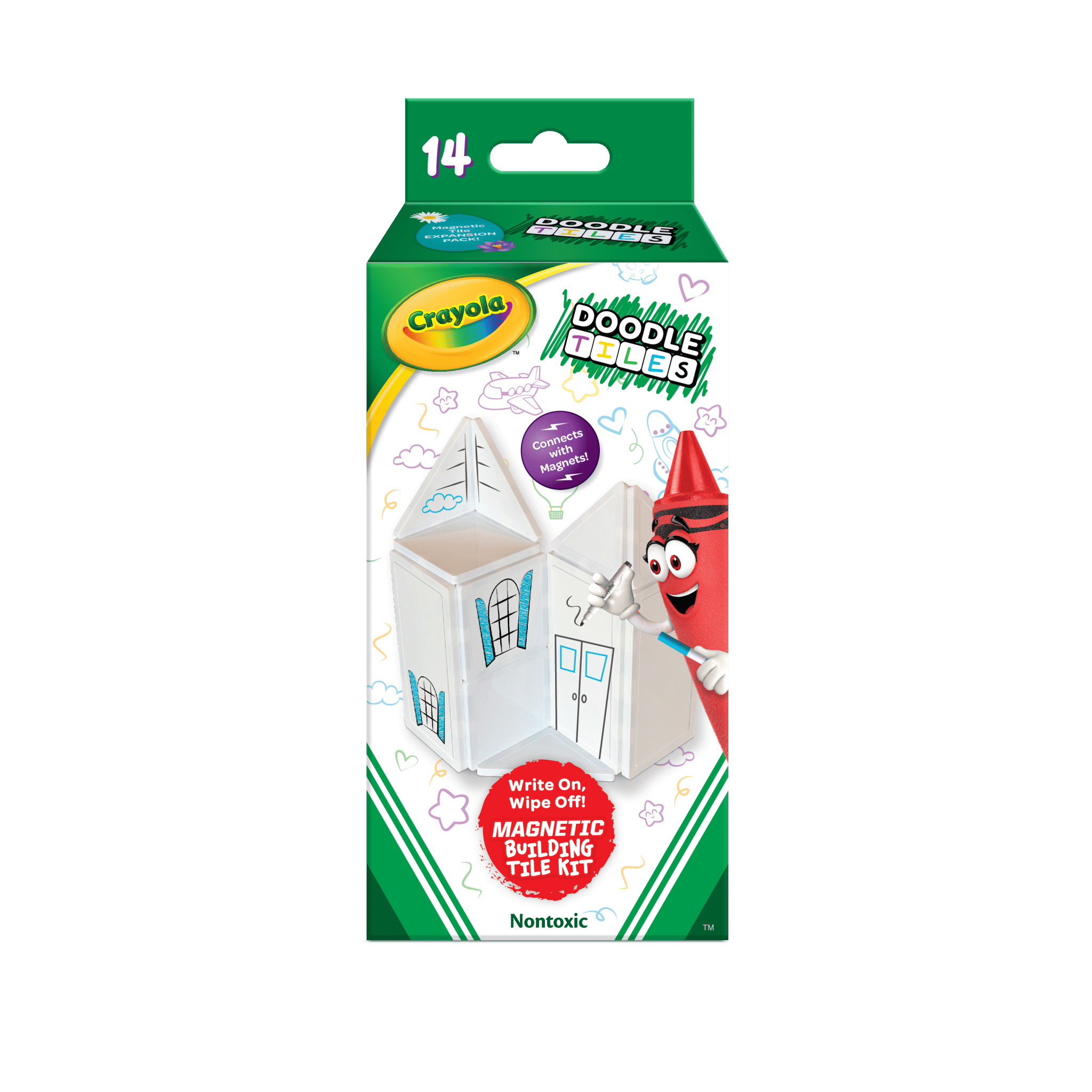 Crayola Doodle Tiles Magnetic Tiles 14 - Piece Expansion Pack