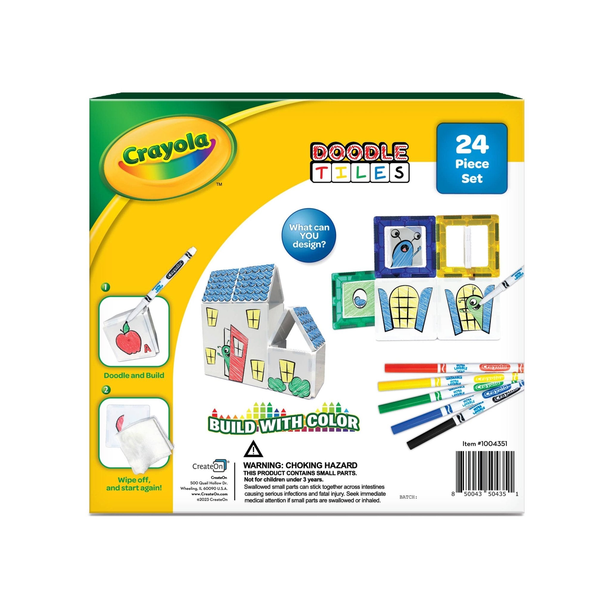 Crayola Doodle Tiles Magnetic Tiles 24 - Piece Set