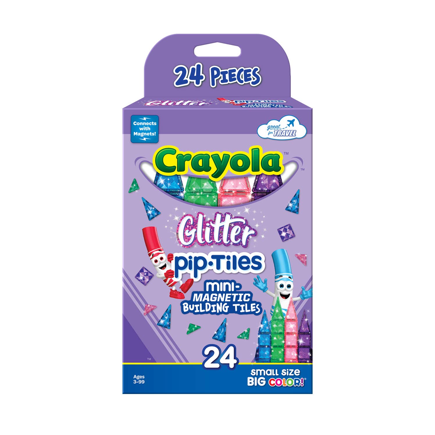 Crayola Mini Glitter PIP Magnetic Tiles 24 - Piece Set