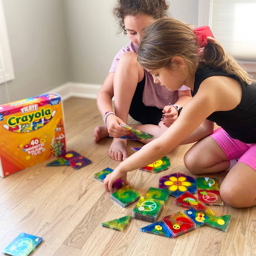 Crayola Tie - Dye Magnetic Tiles 40 - Piece Set