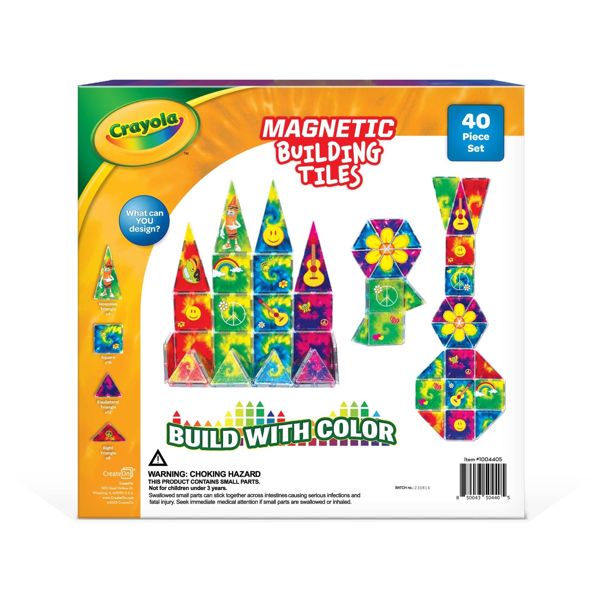 Crayola Tie - Dye Magnetic Tiles 40 - Piece Set