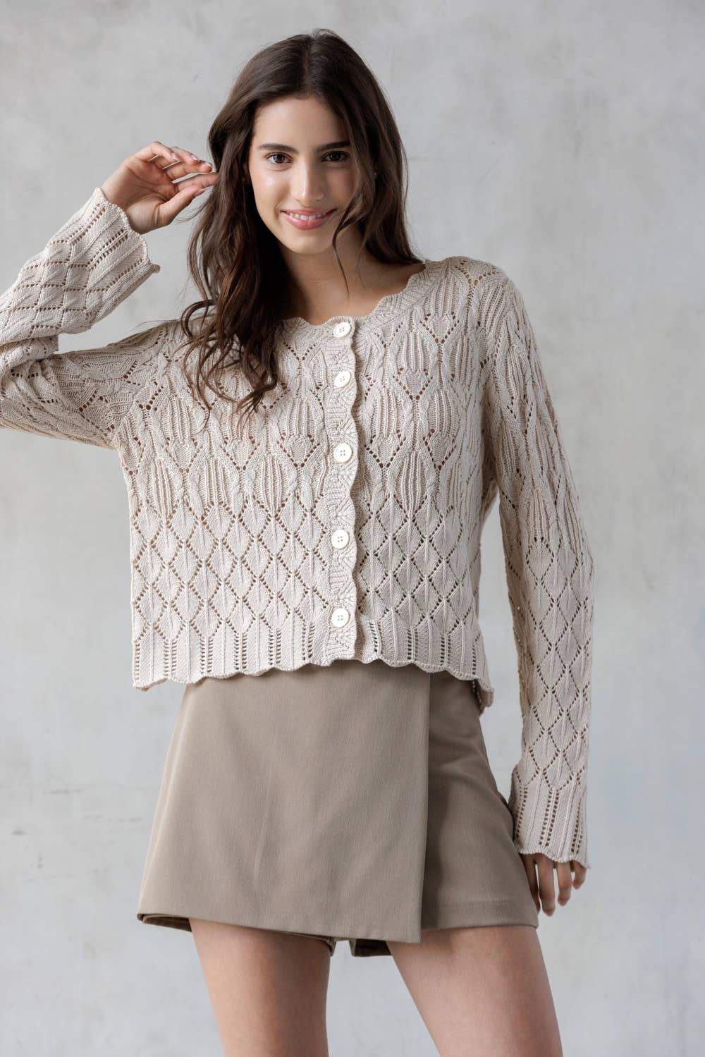 Crocheted Knit Cardigan