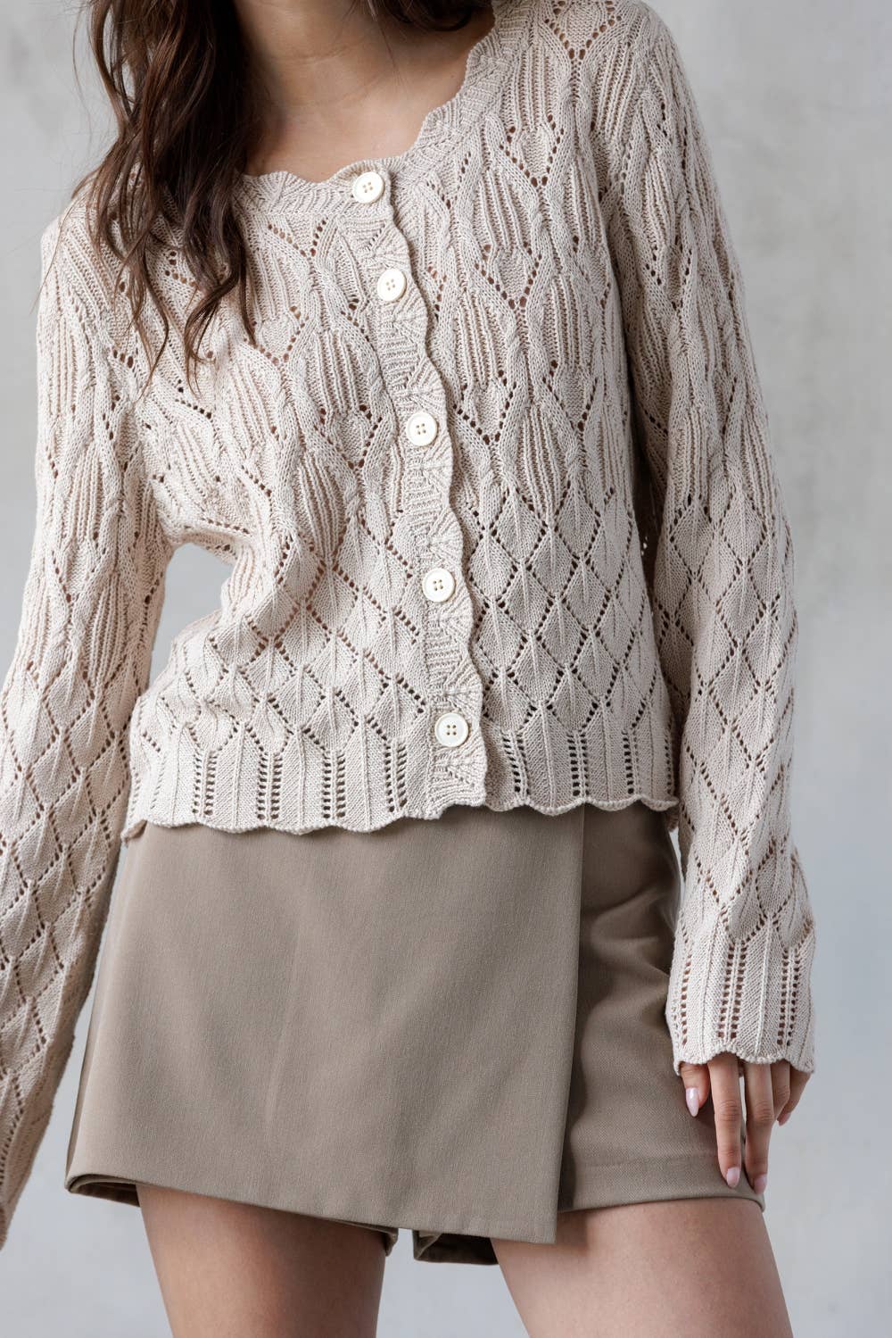 Crocheted Knit Cardigan