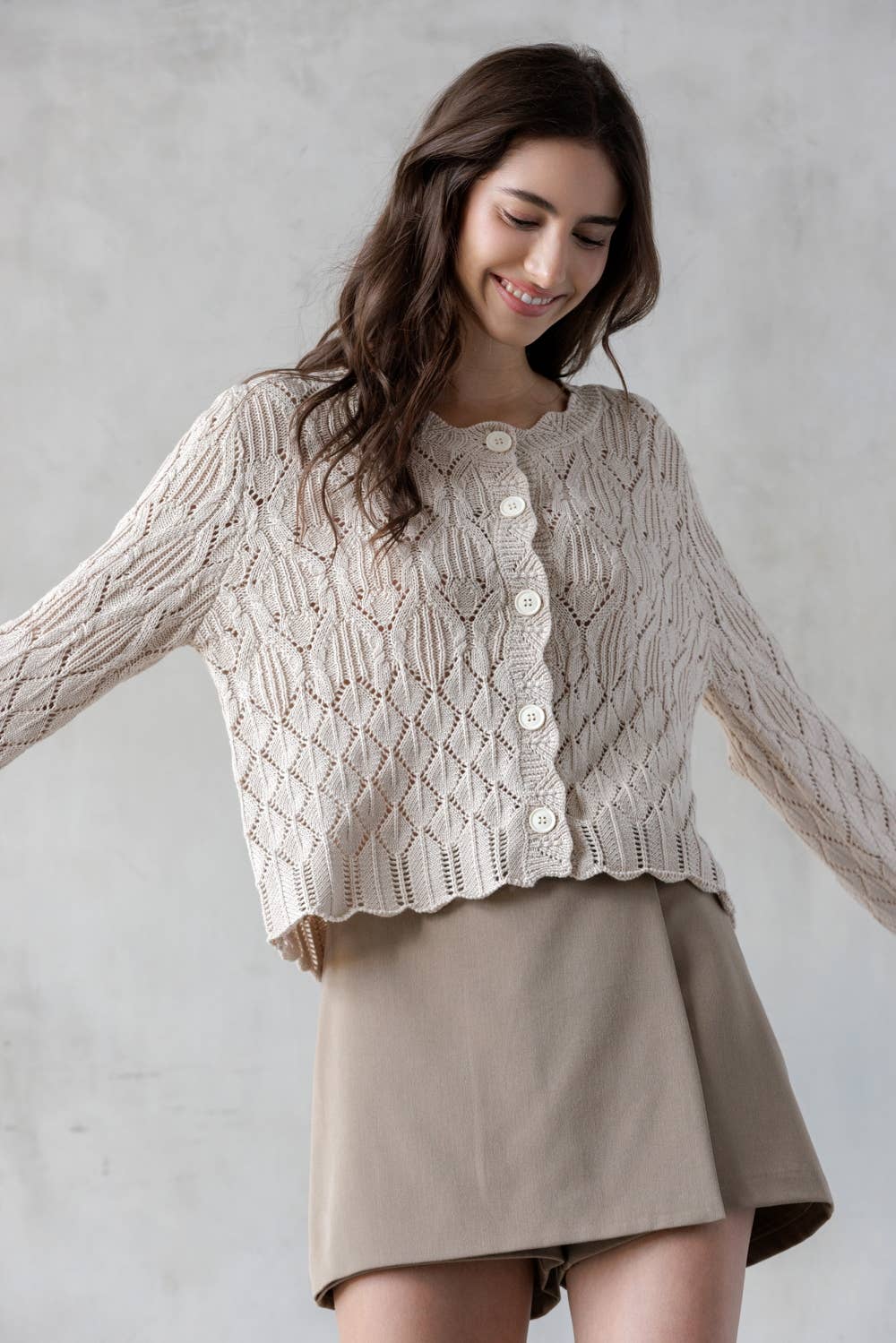 Crocheted Knit Cardigan