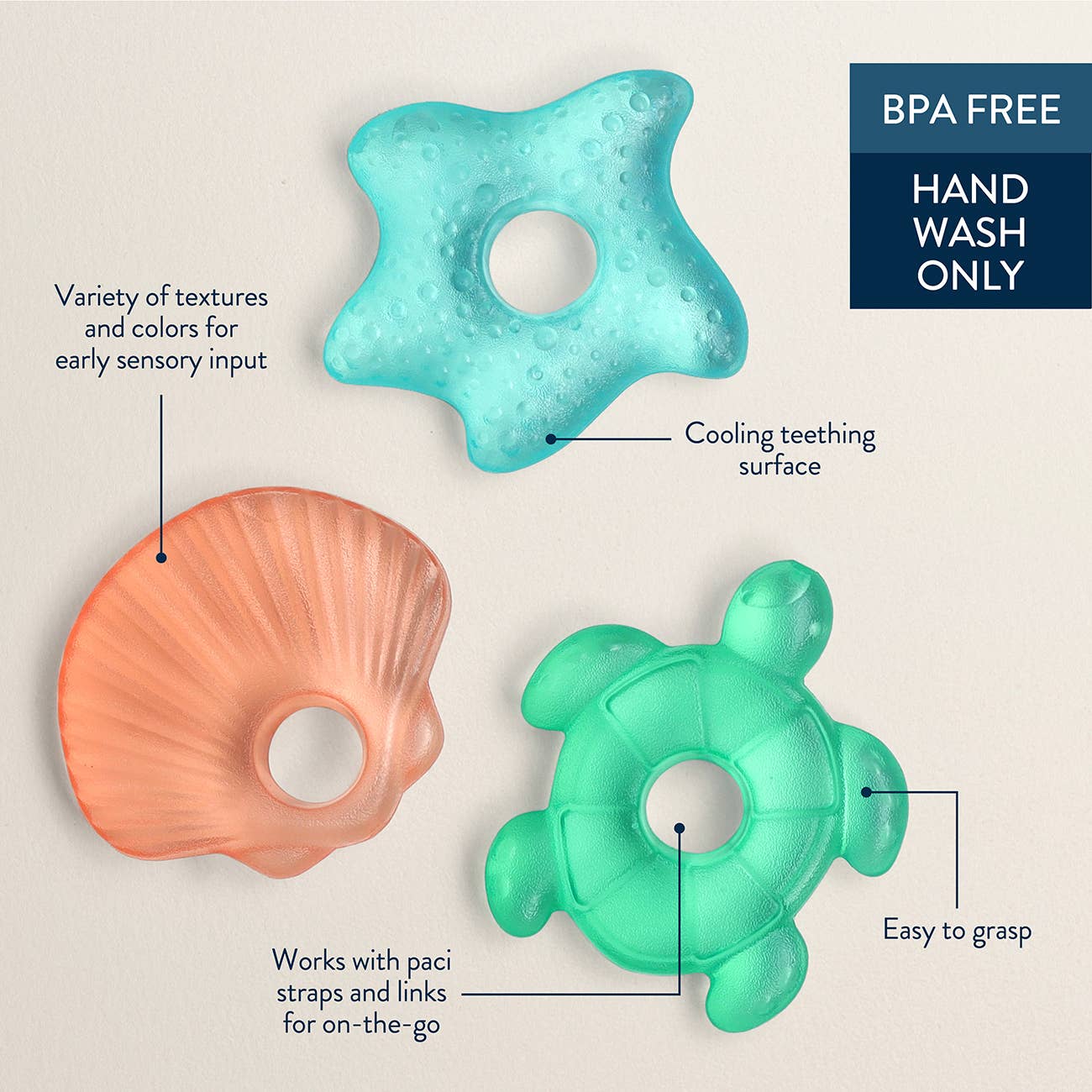 Cutie Coolers™ Water Filled Teethers || Seaside