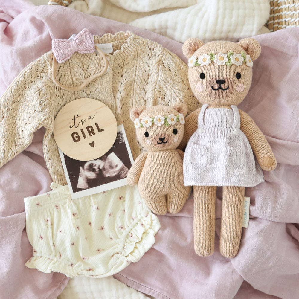 Baby Honey Bear || Ivory Floral