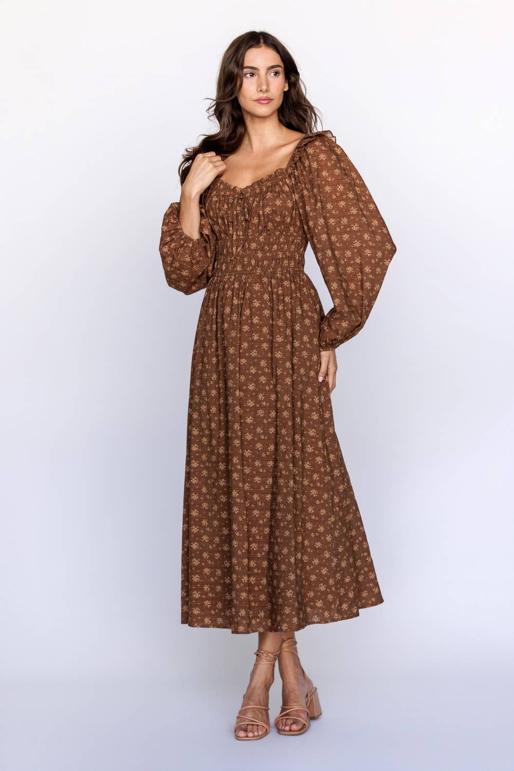 Hazel Bloom Smocked Midi Dress