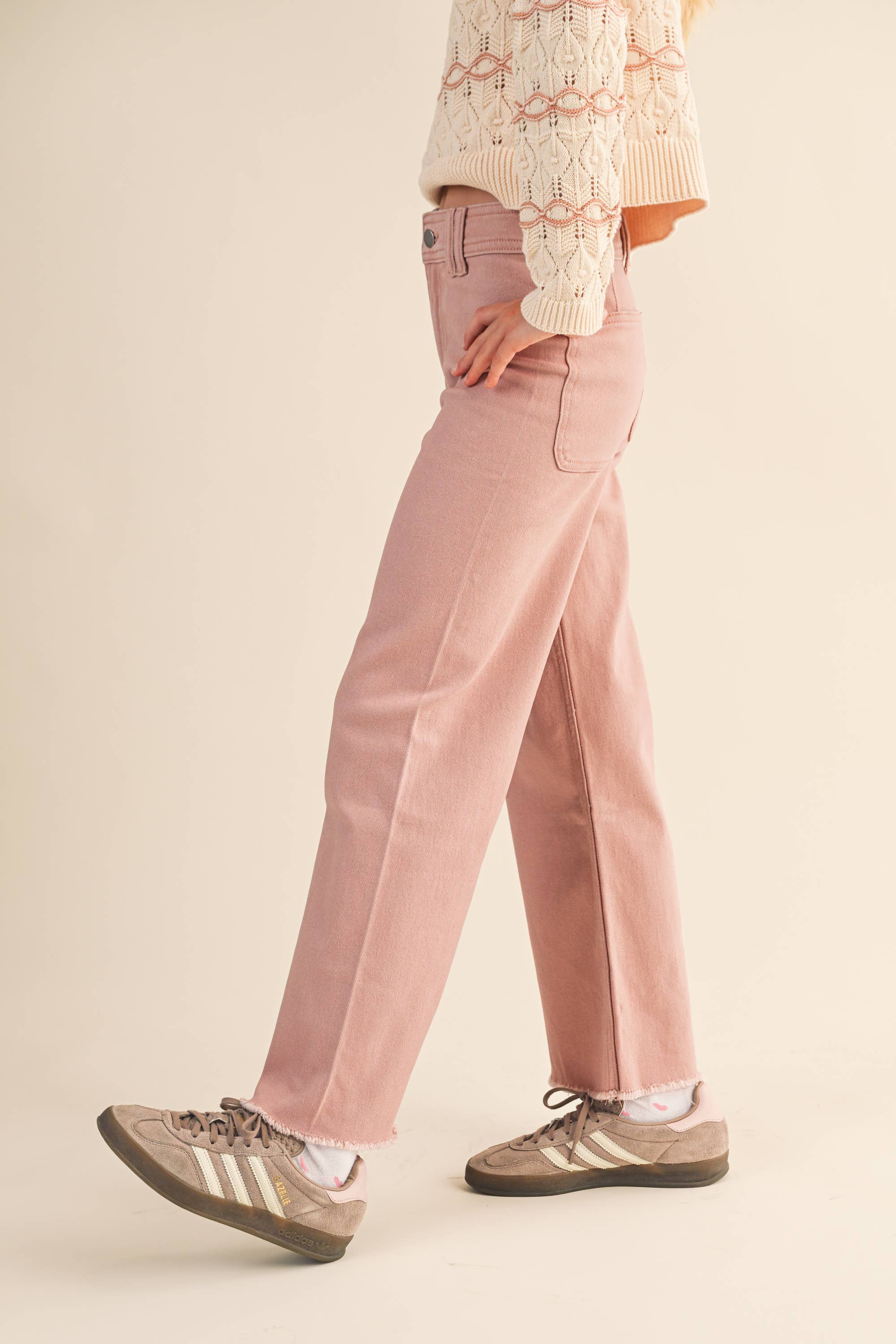 Tween Wide Pants || Rose