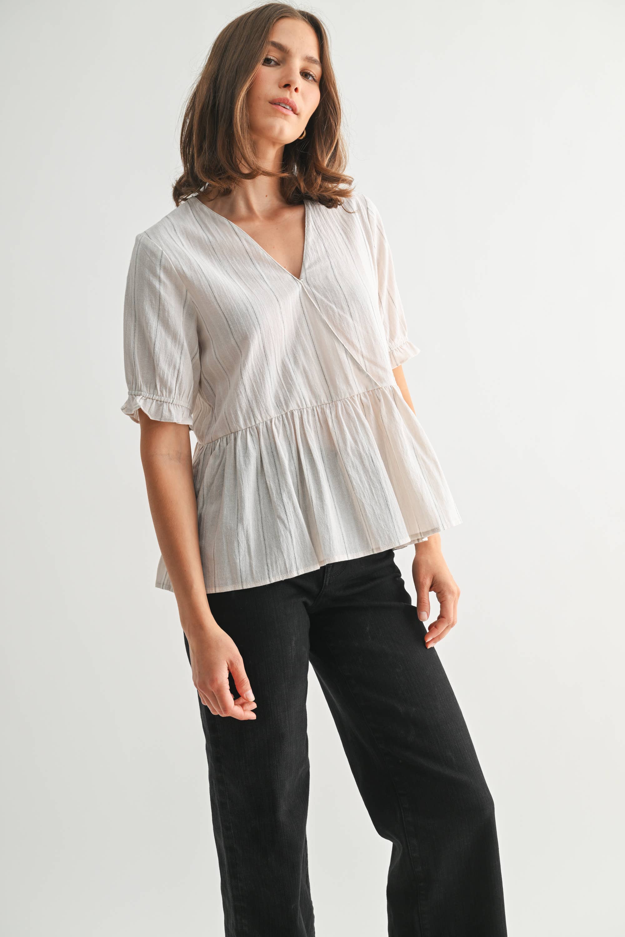 Striped Peplum Top