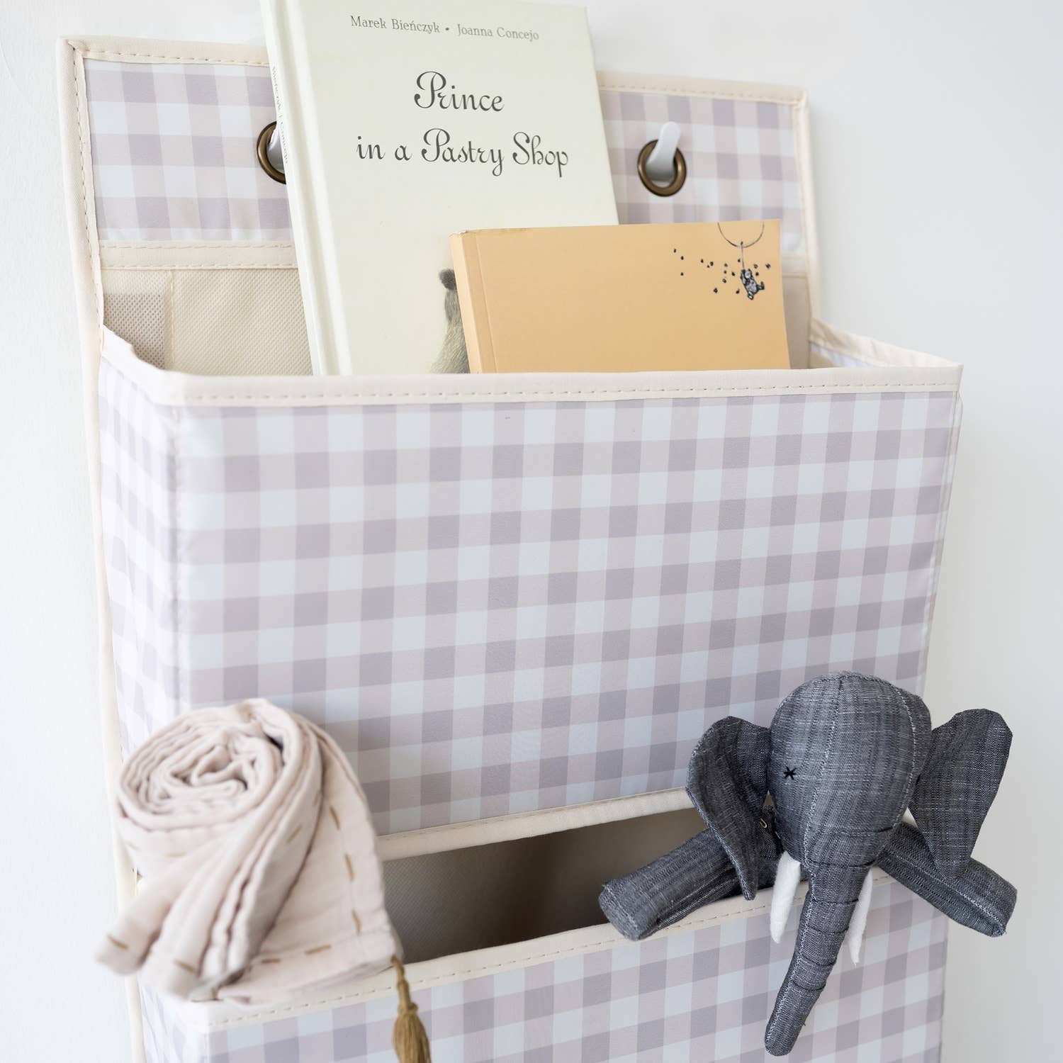 Over the Door Organizer || Gingham Beige