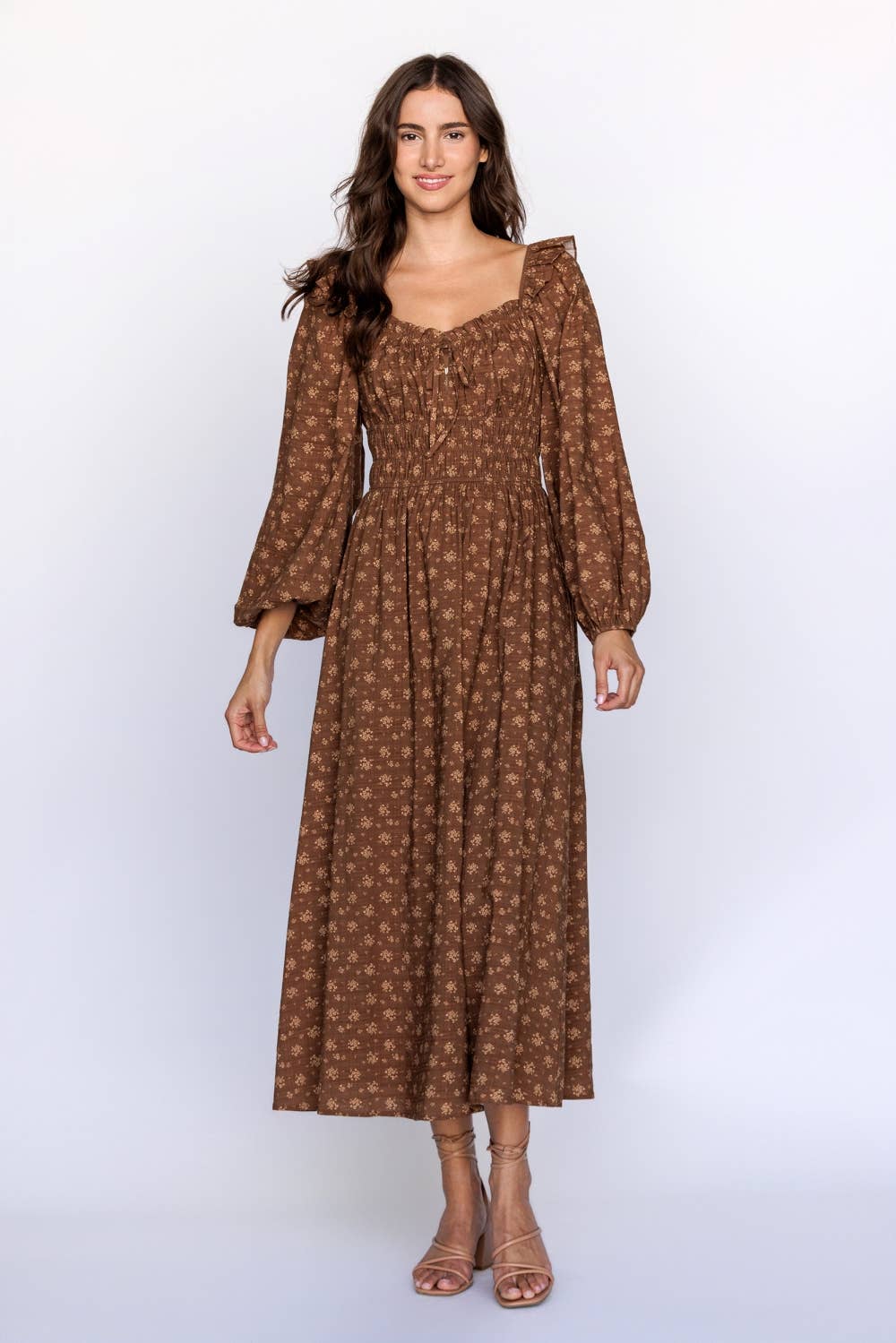 Hazel Bloom Smocked Midi Dress