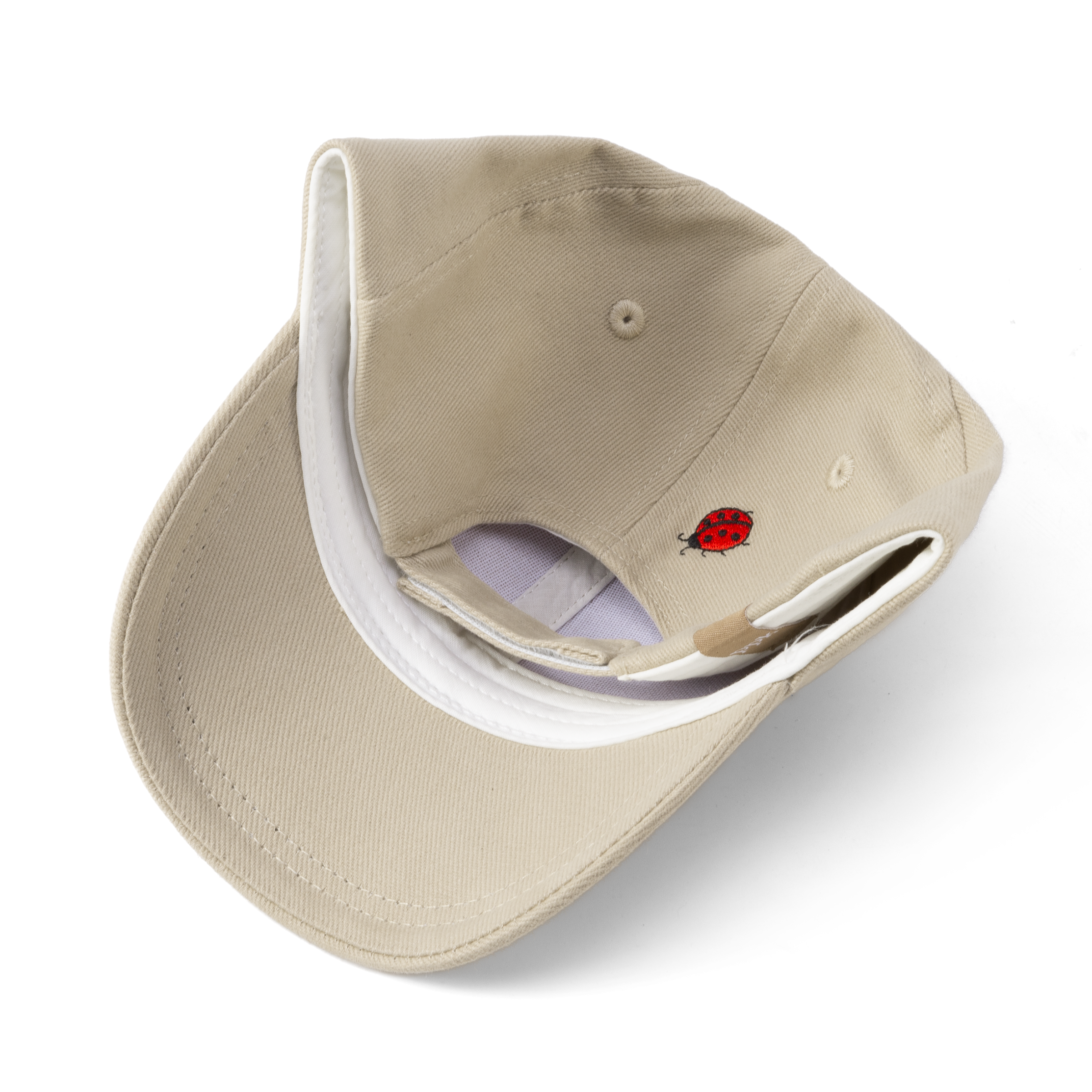 Kids Baseball Hat - Natural / Ladybug