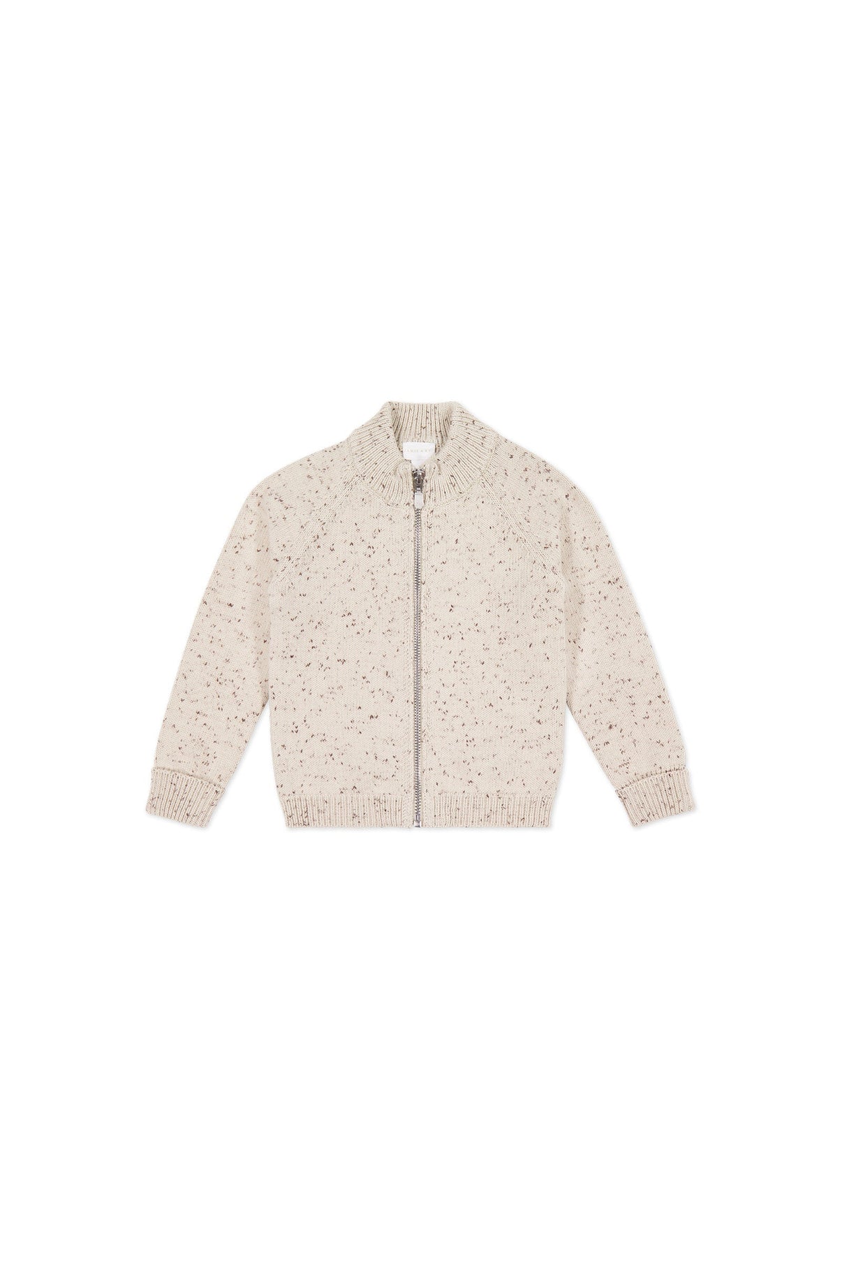 Dean Knit Zip Jacket || Oatmeal Shitake Dot
