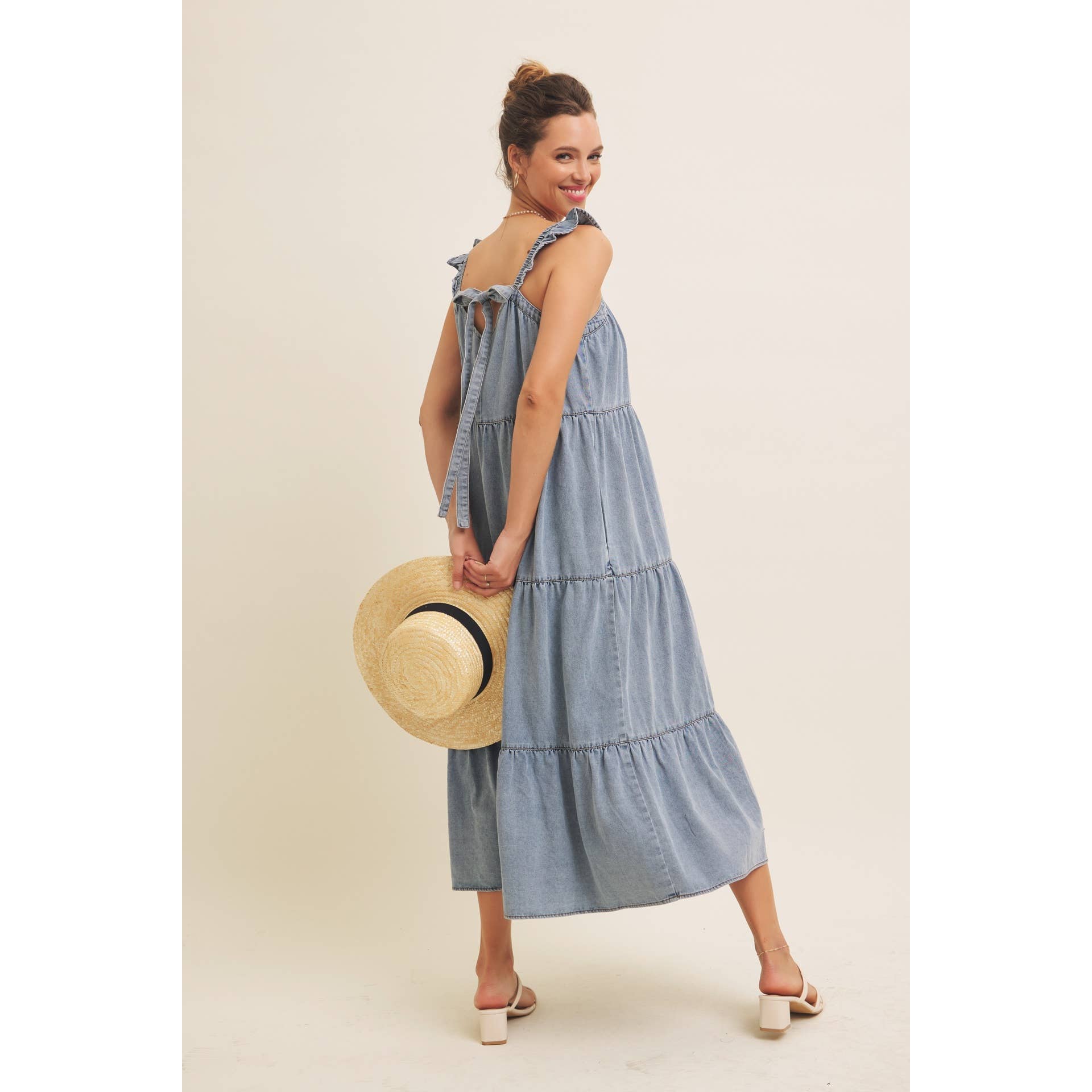 Denim Washed Midi Dress