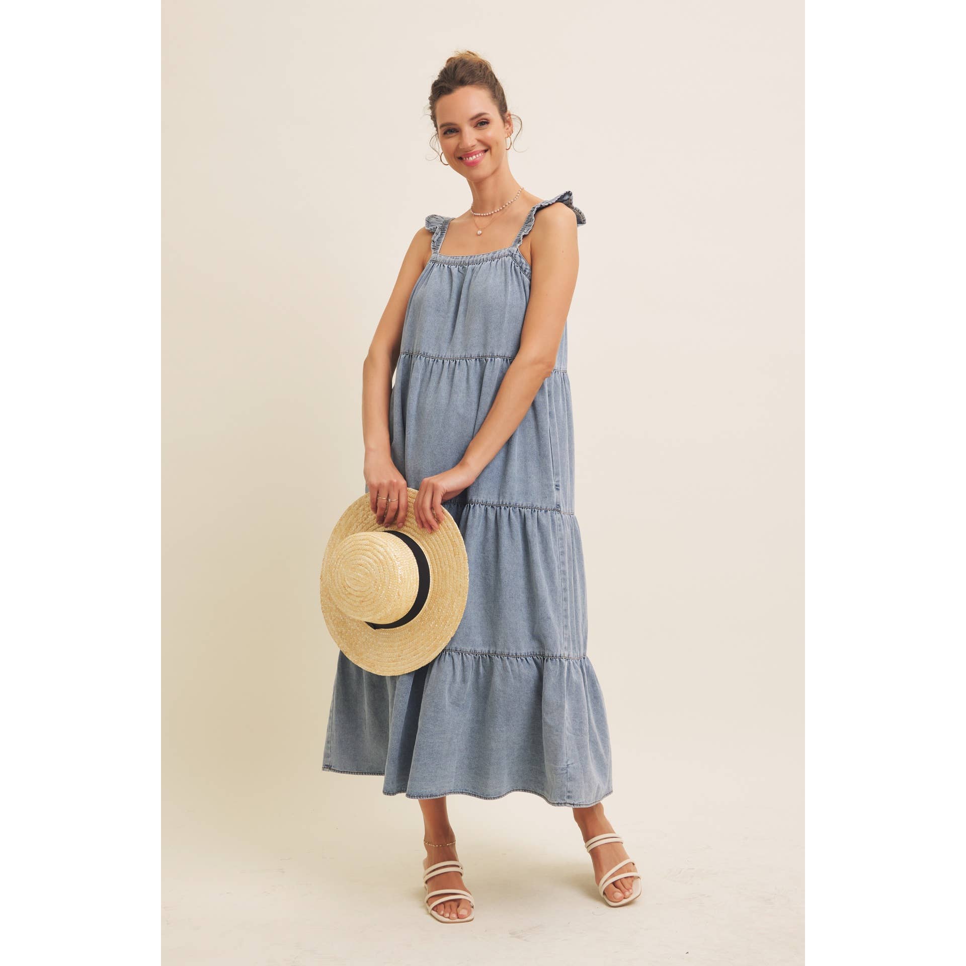 Denim Washed Midi Dress