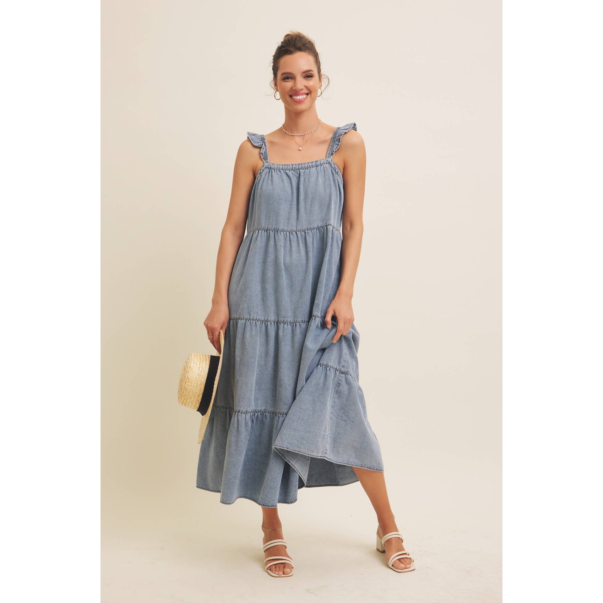 Denim Washed Midi Dress