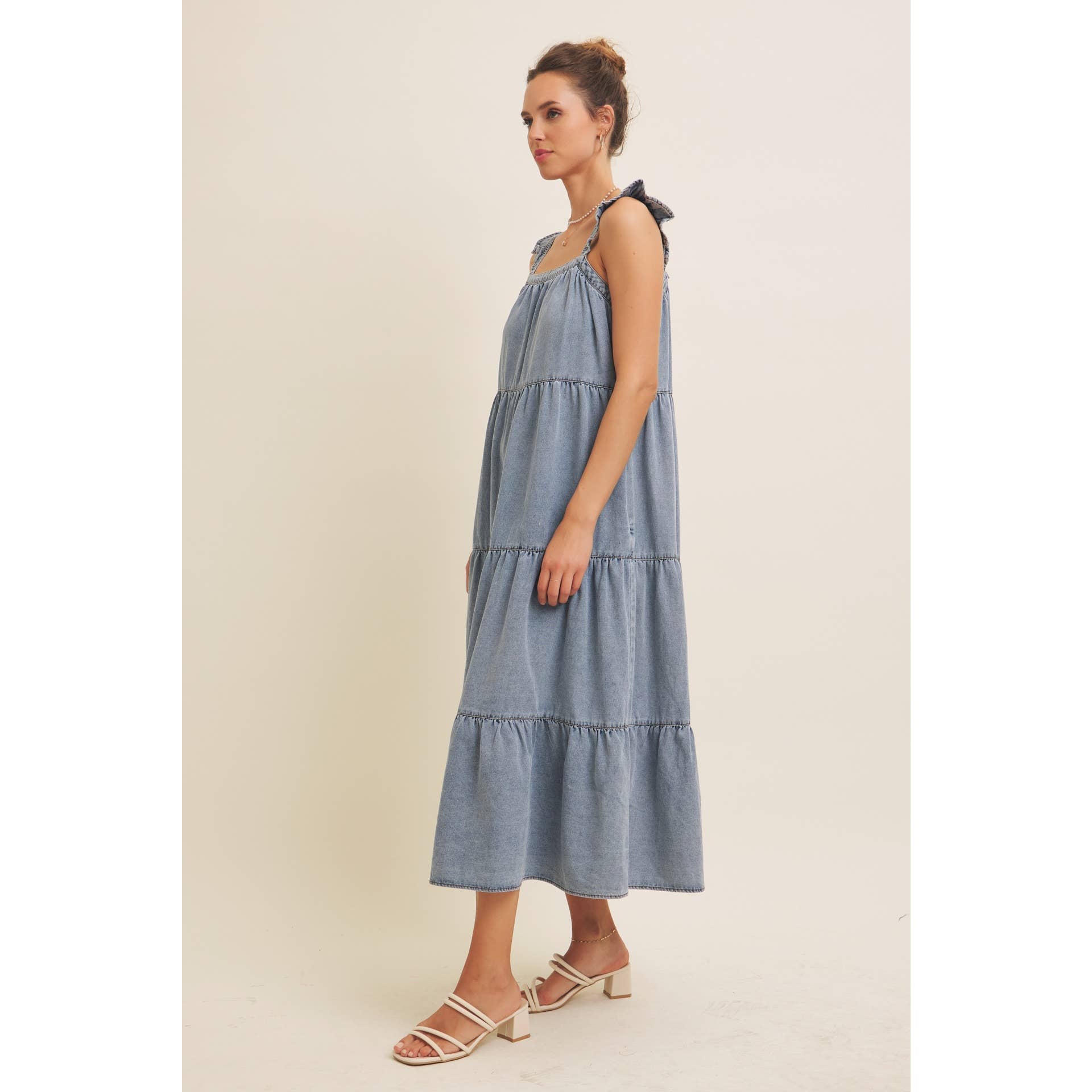 Denim Washed Midi Dress