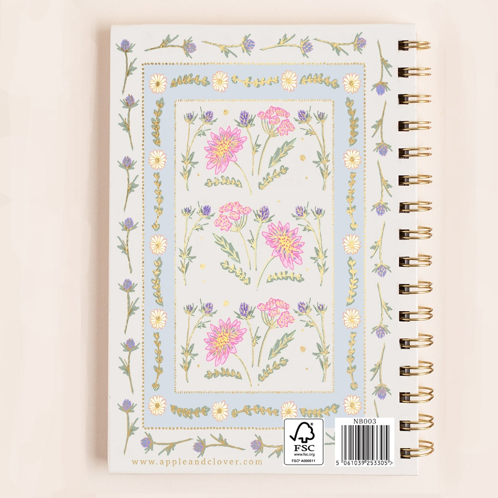 Floral Hardback Ringbound Notebook Journal Lined A5