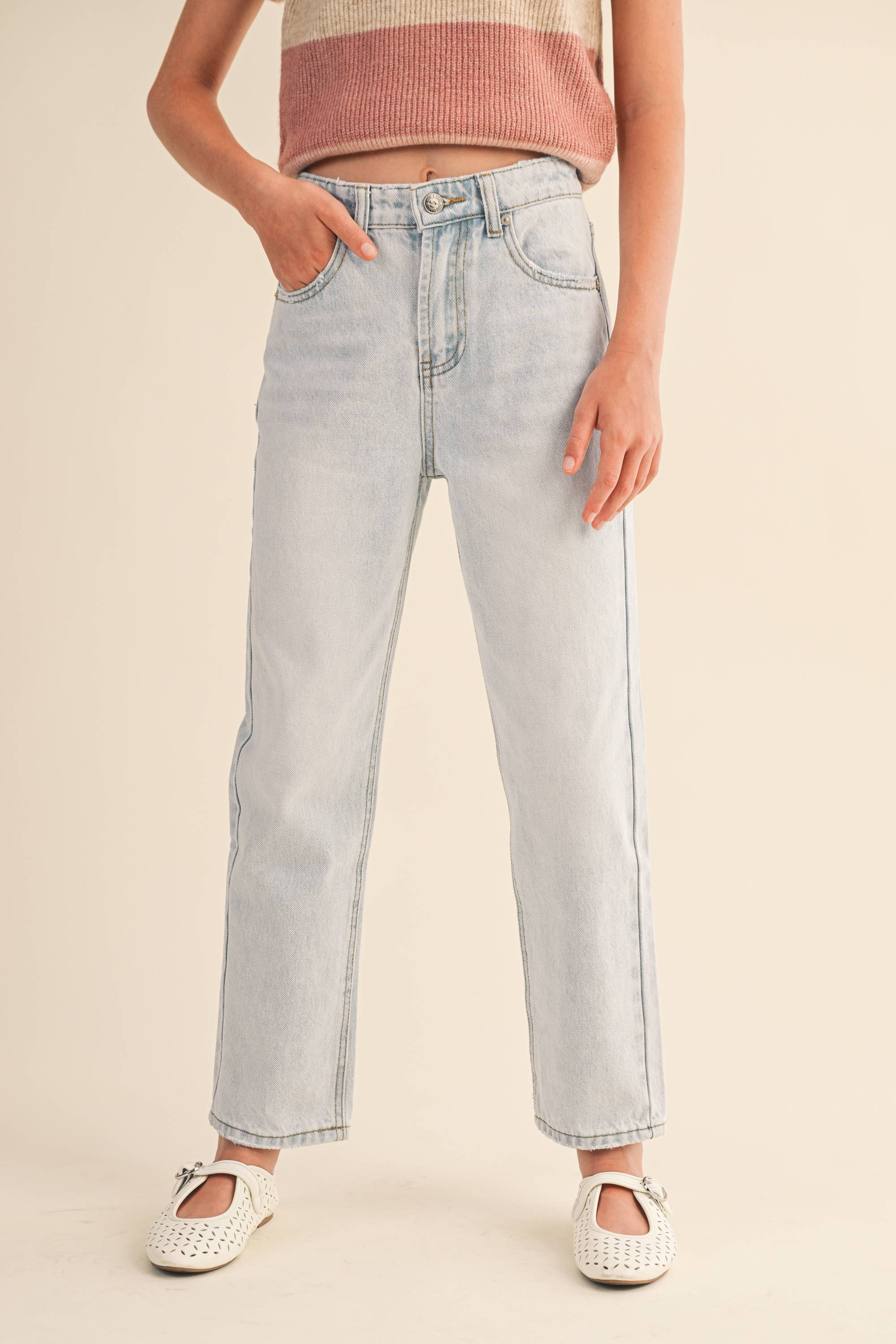Tween Straight Light Wash Denim