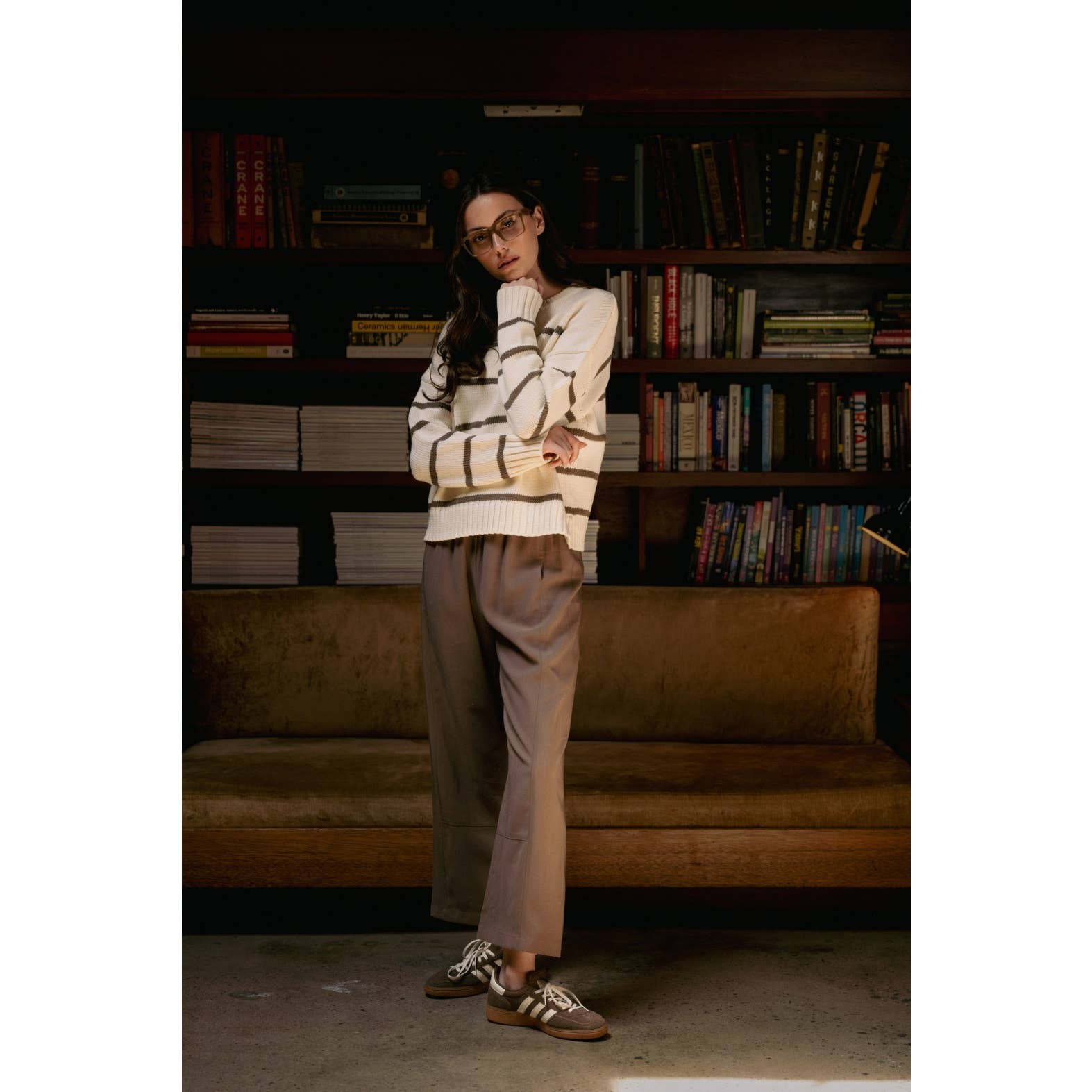 Stripe Cew Neck Pullover