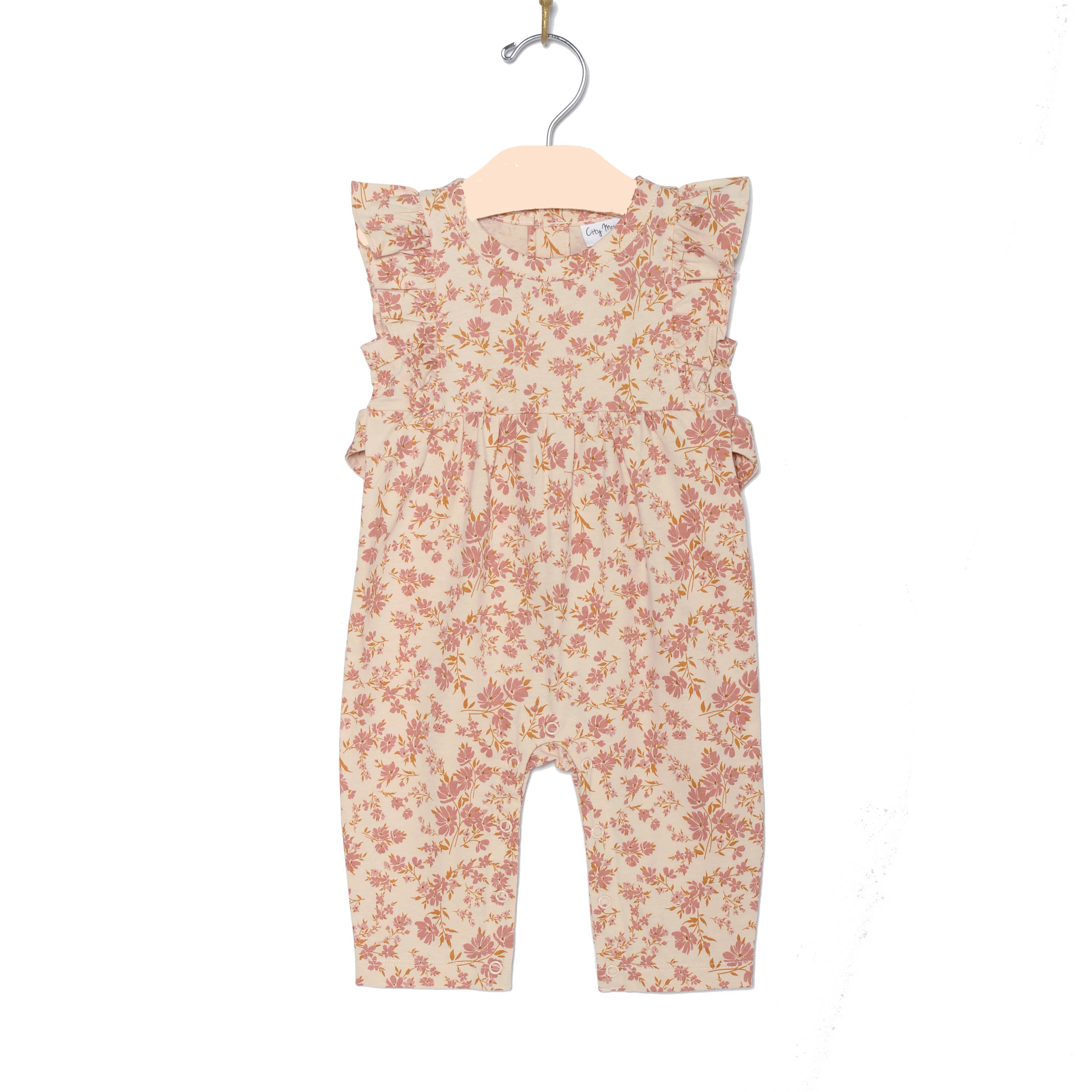 Flutter Long Romper || Blush Floral