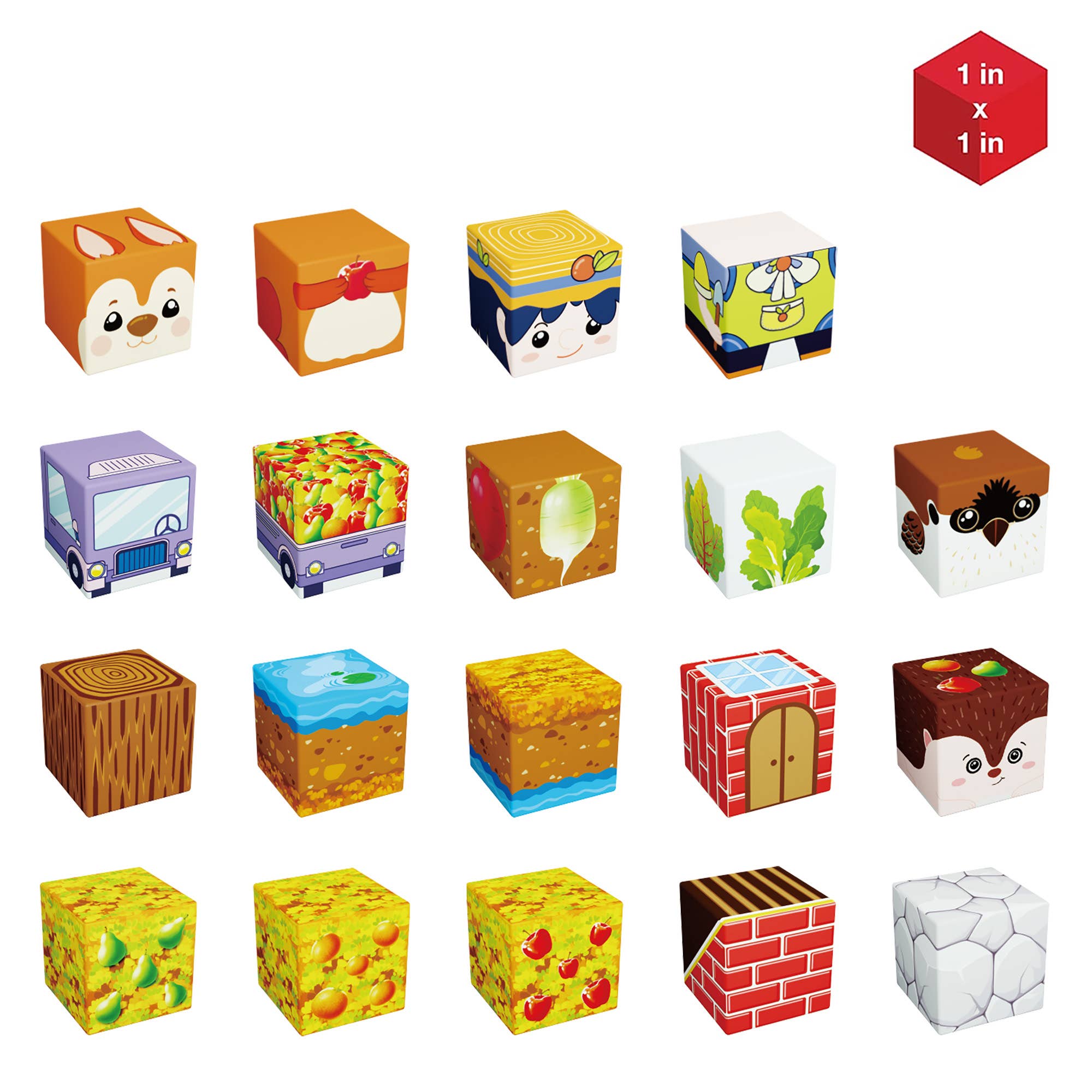 Farm Harvesting Magnetic Cubes Set