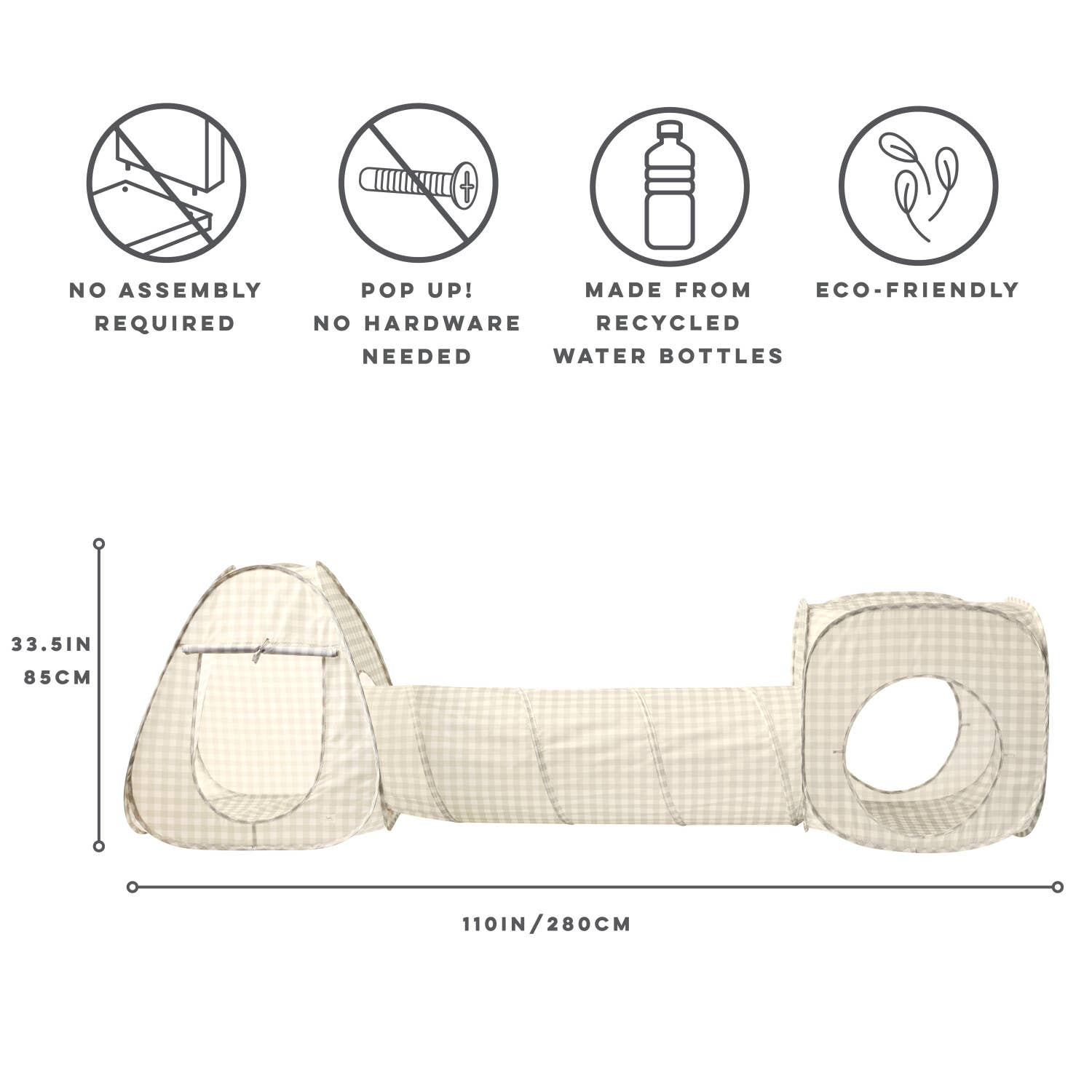 3-in-1 Play Tent & Tunnel Set || Terrazzo Beige