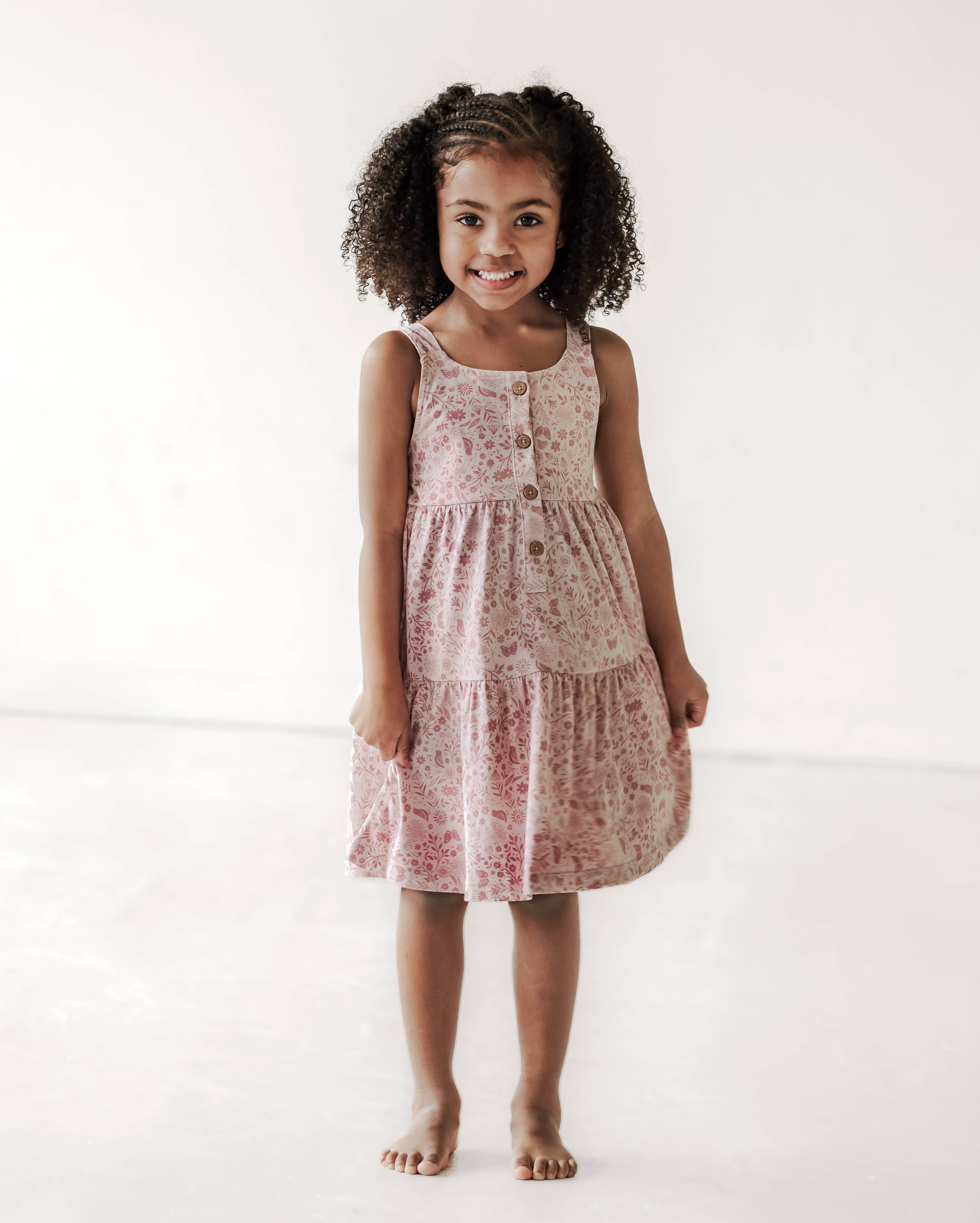 Tiered Tank Dress || Birds and Butterflies