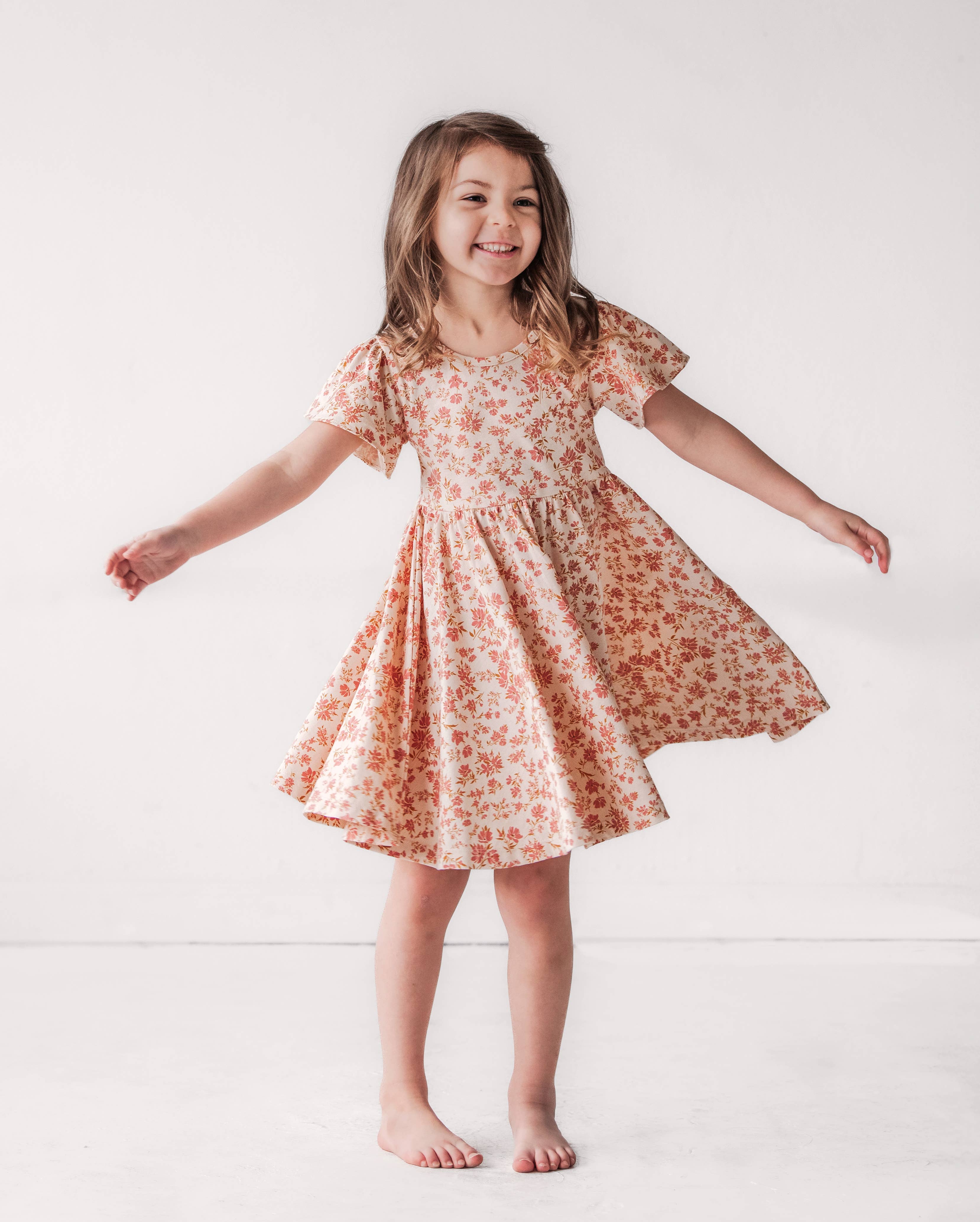 Twirl Dress || Blush Floral - LAST 2Y & 3Y