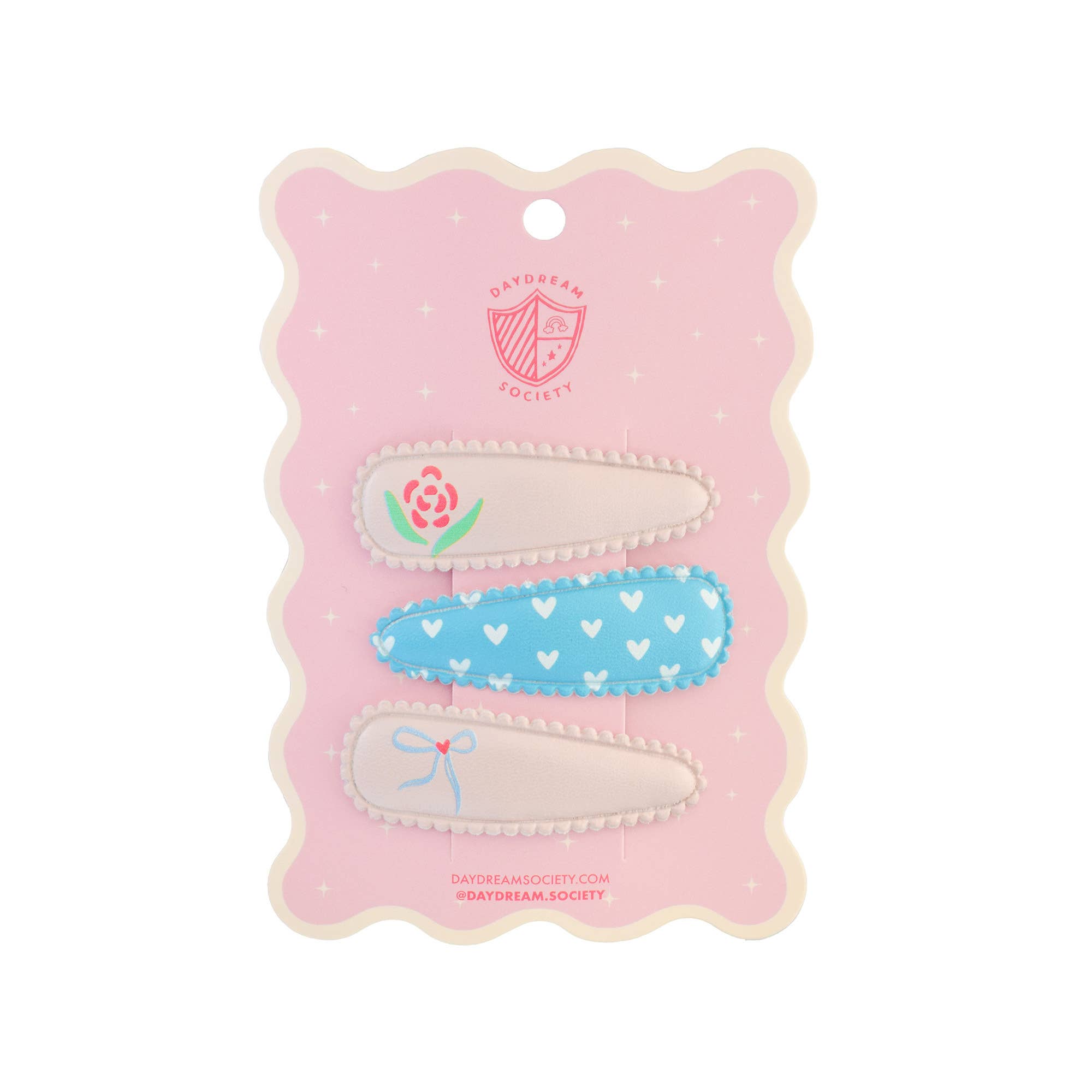Love Birds Printed Hair Clip Set