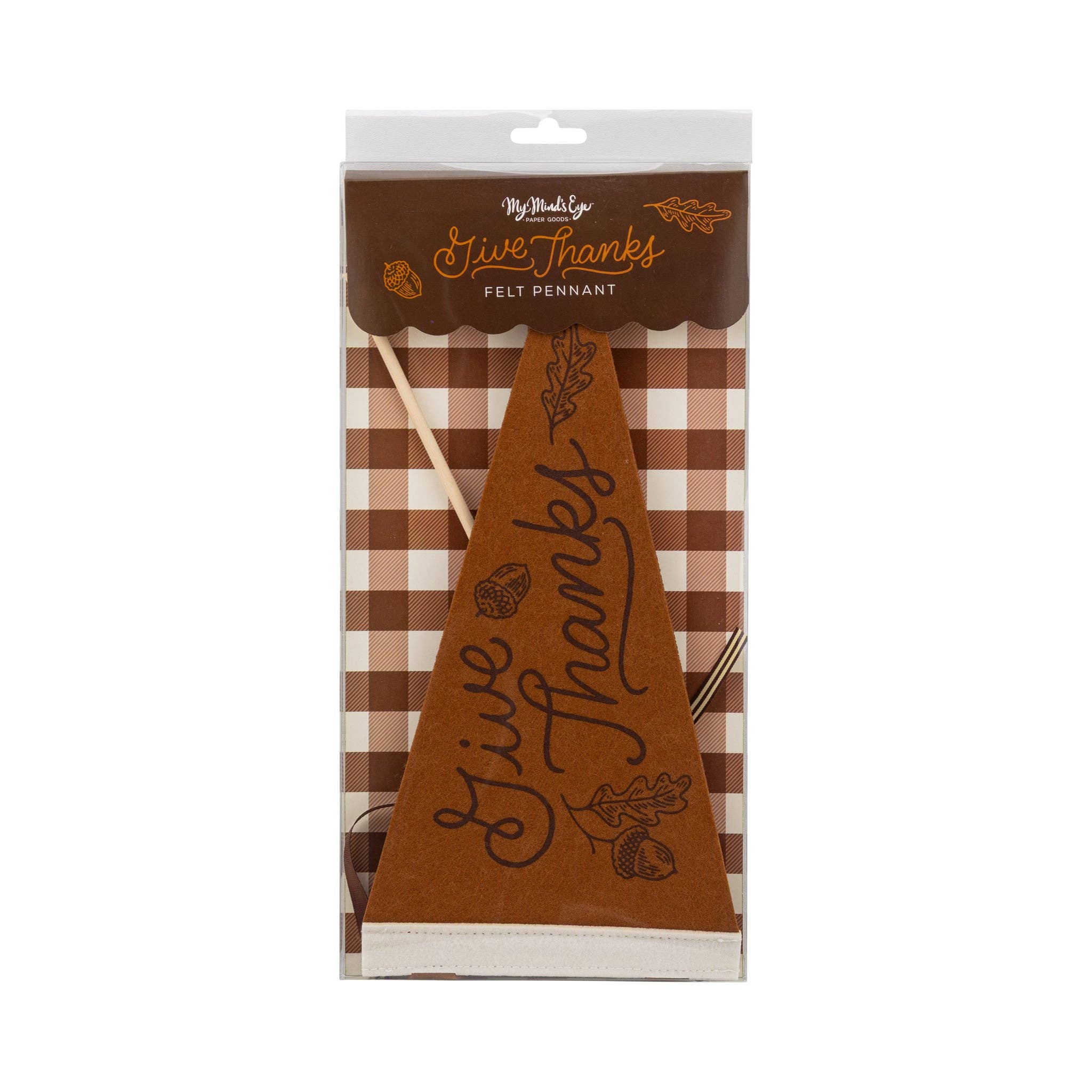 Acorns Give Thanks Felt Pennant