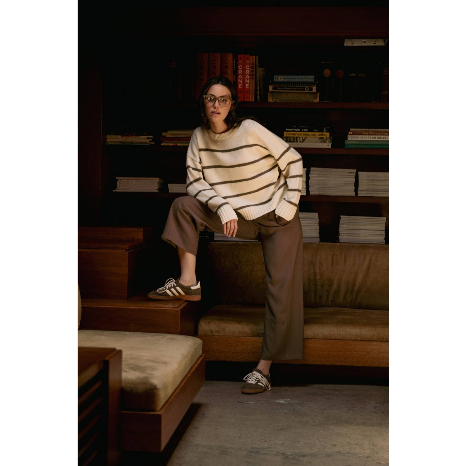 Stripe Cew Neck Pullover