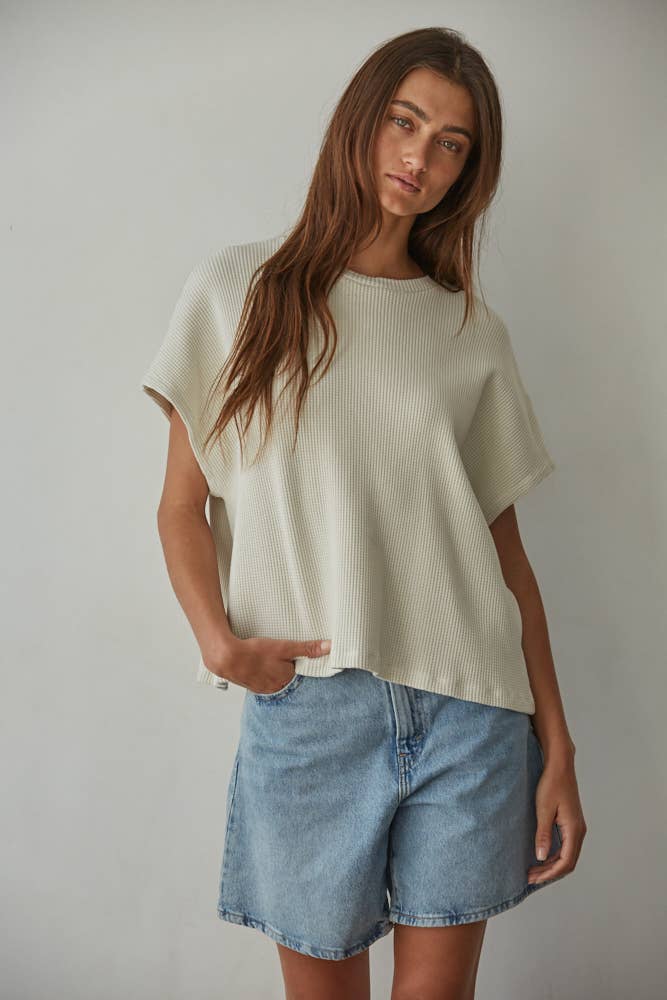 Knit Thermal Short Sleeve Top