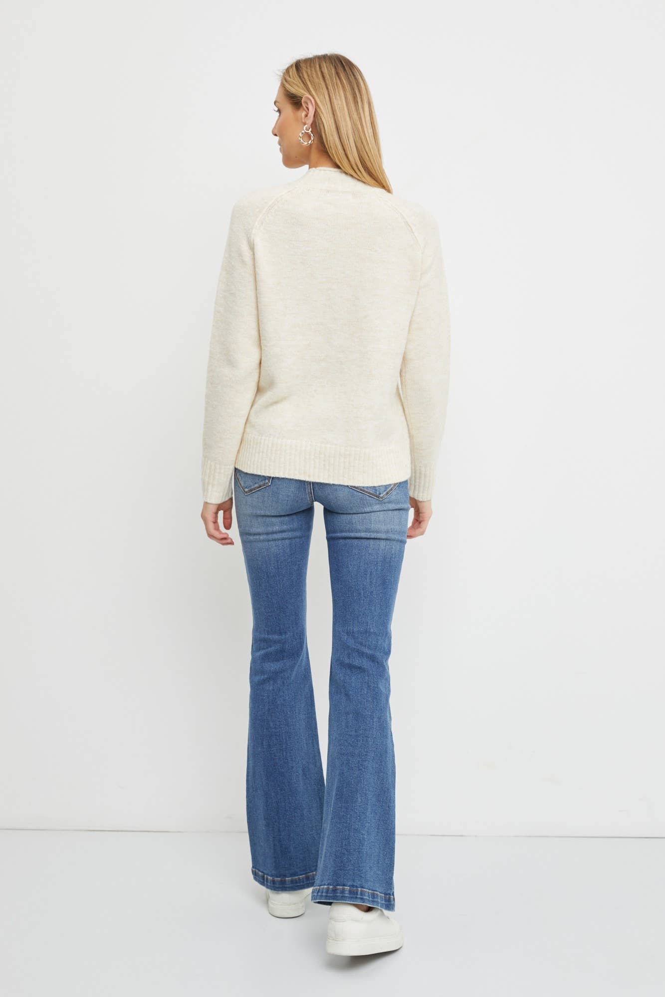 Mock Neck Pullover Sweater || Ivory