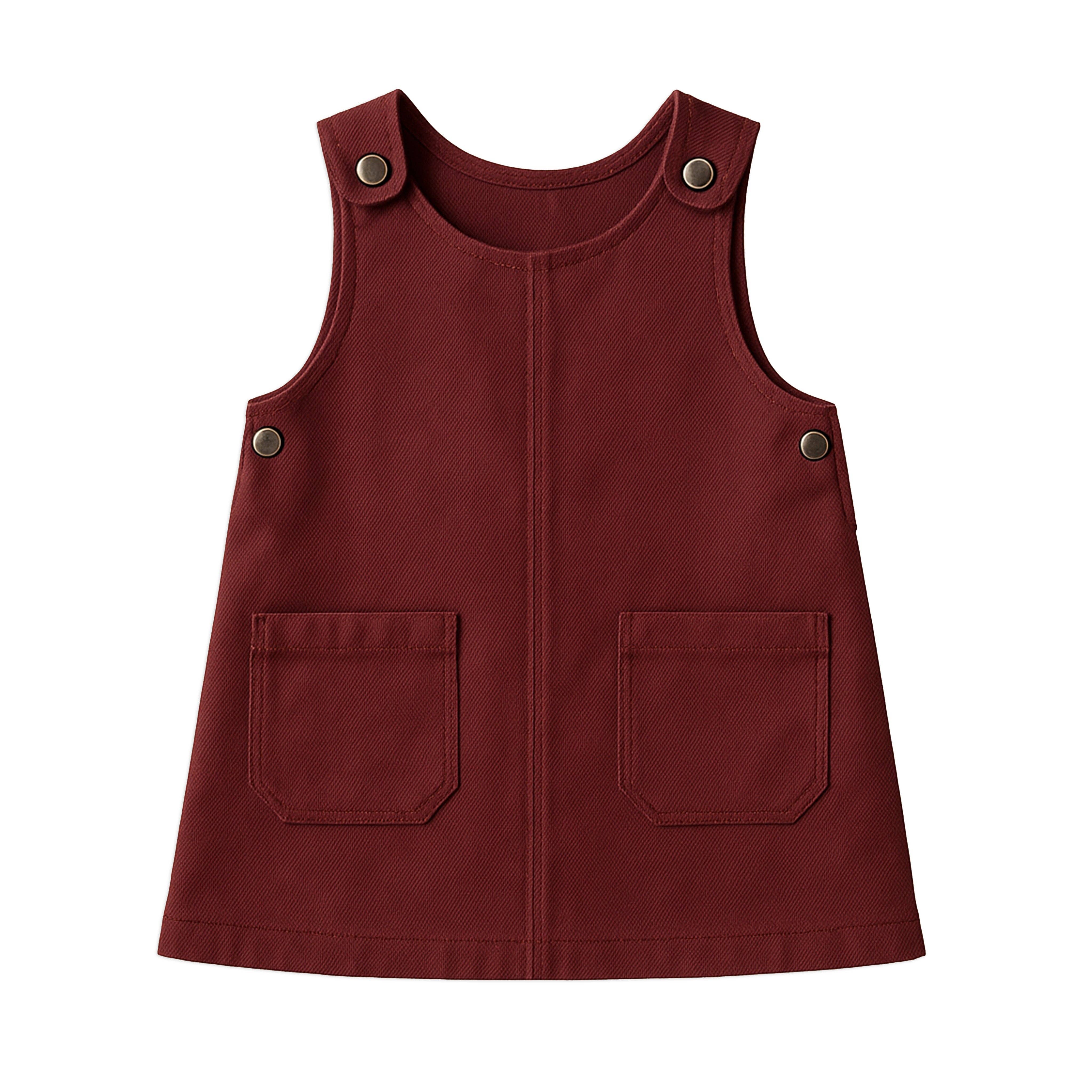 Alma Twill Jumper Dress || Cranberry