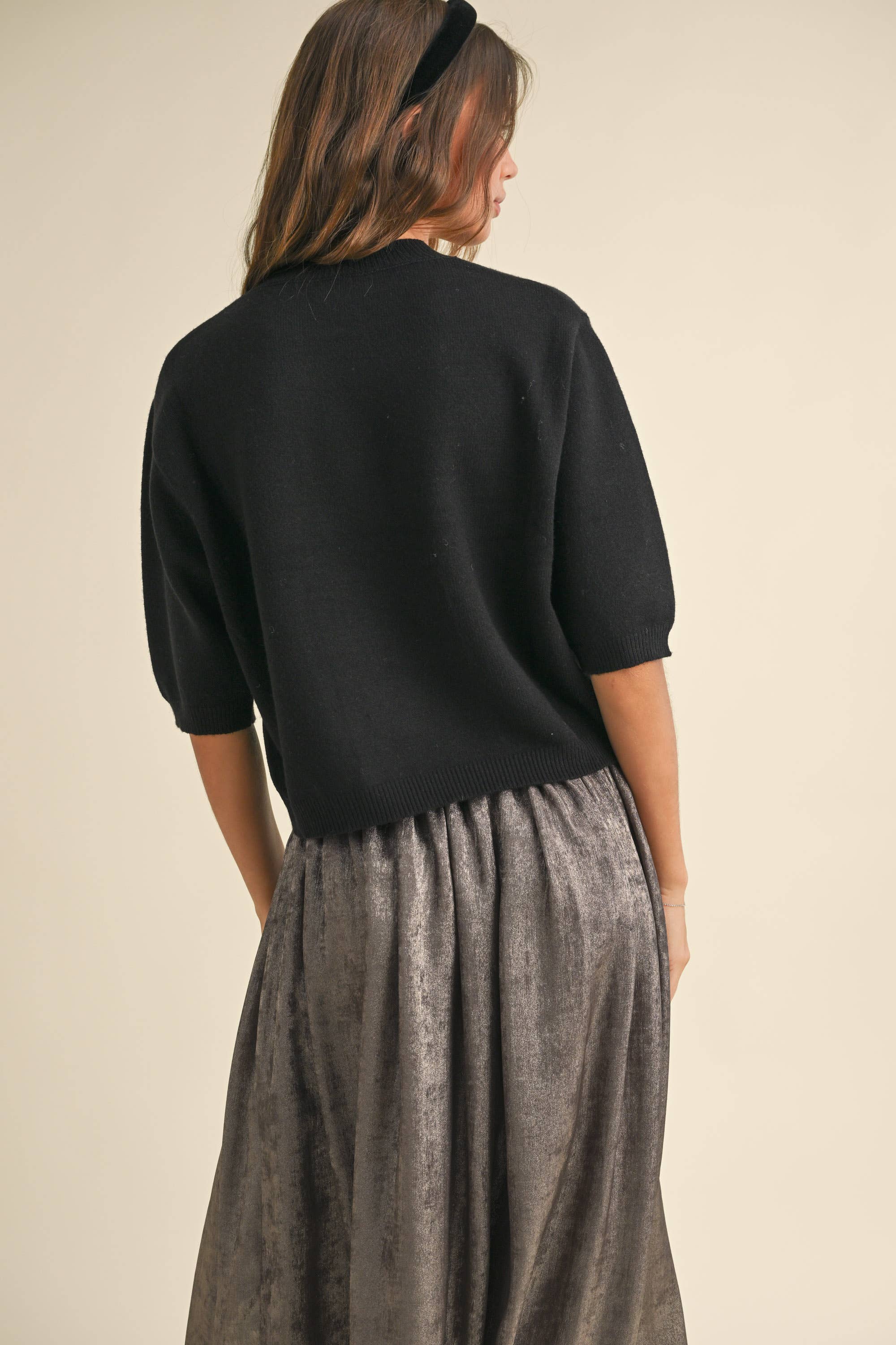 Aurora Sweater Top || Ebony