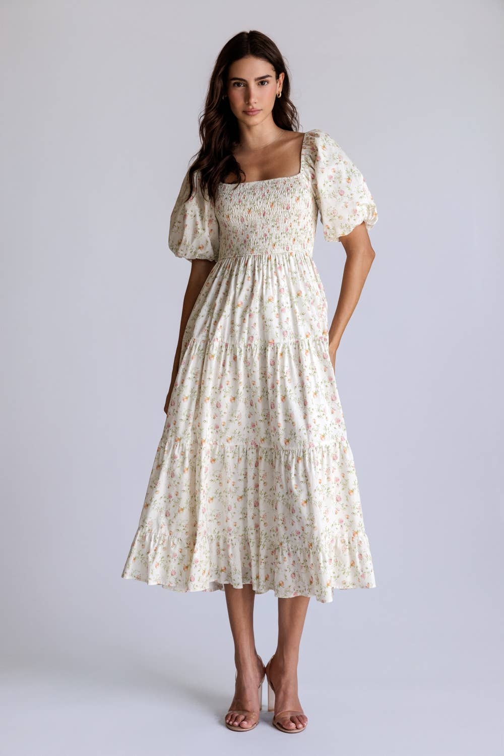 Penelope Floral Smocked Midi Dress