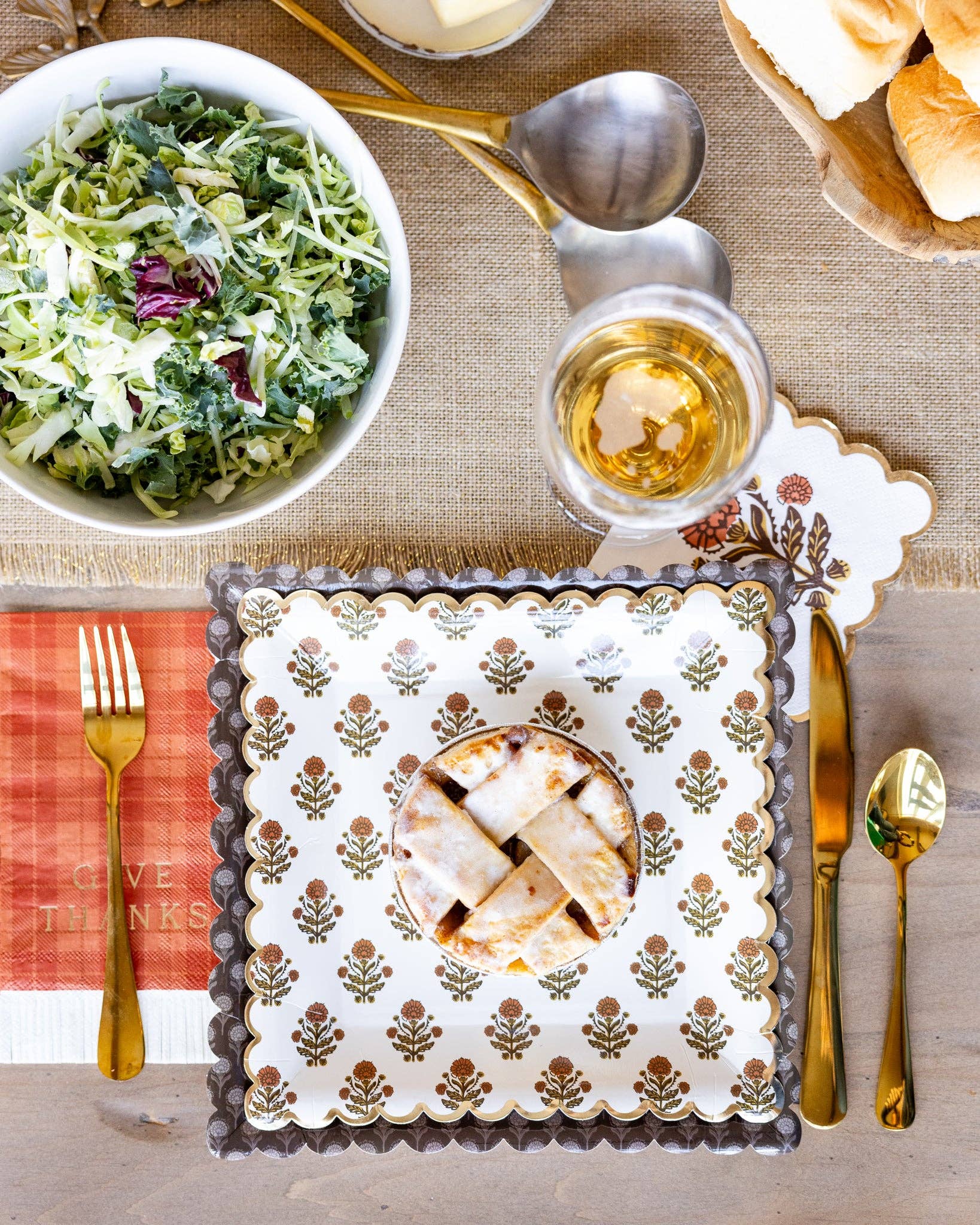 Give Thanks Floral Plate