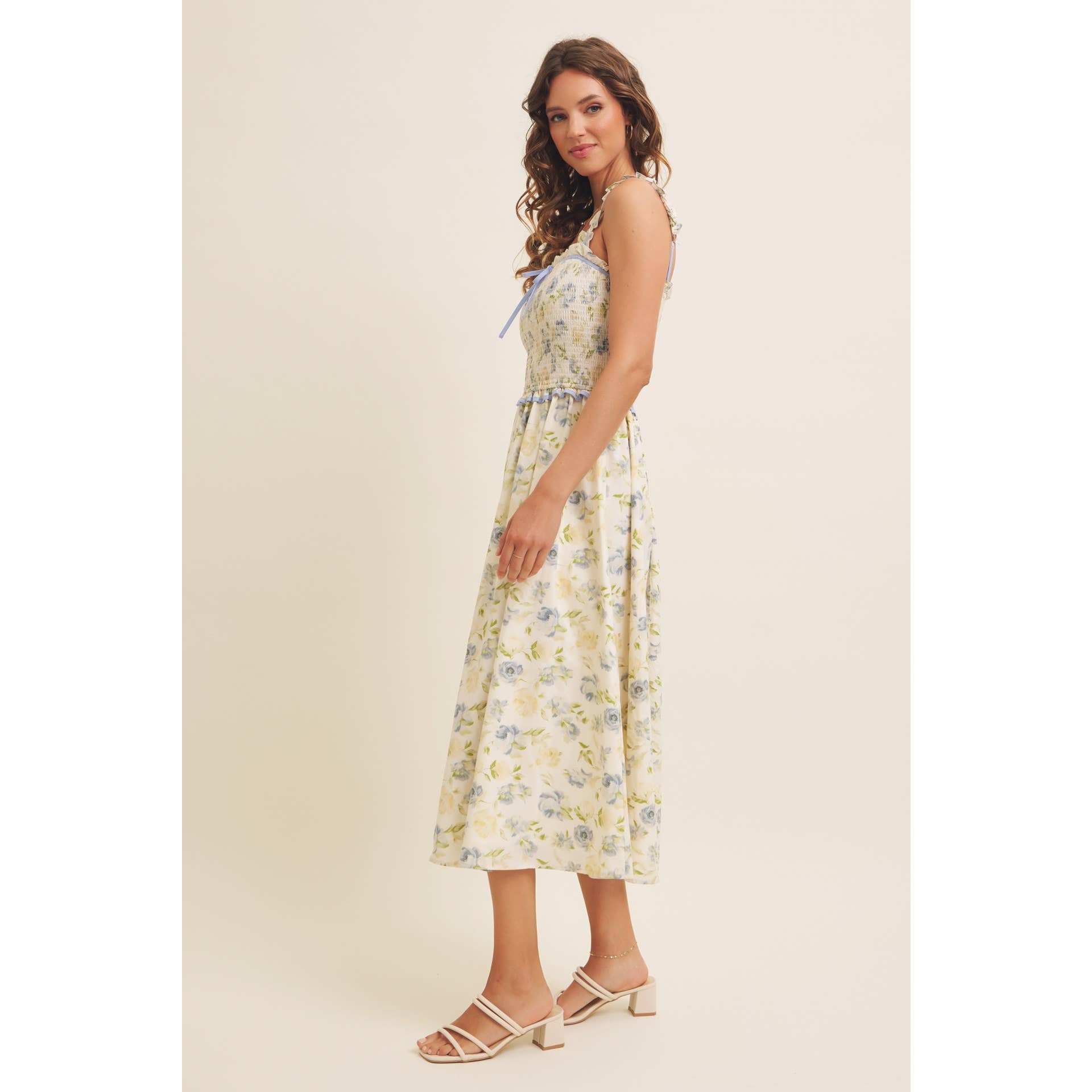 Floral Smocked Midi Dress