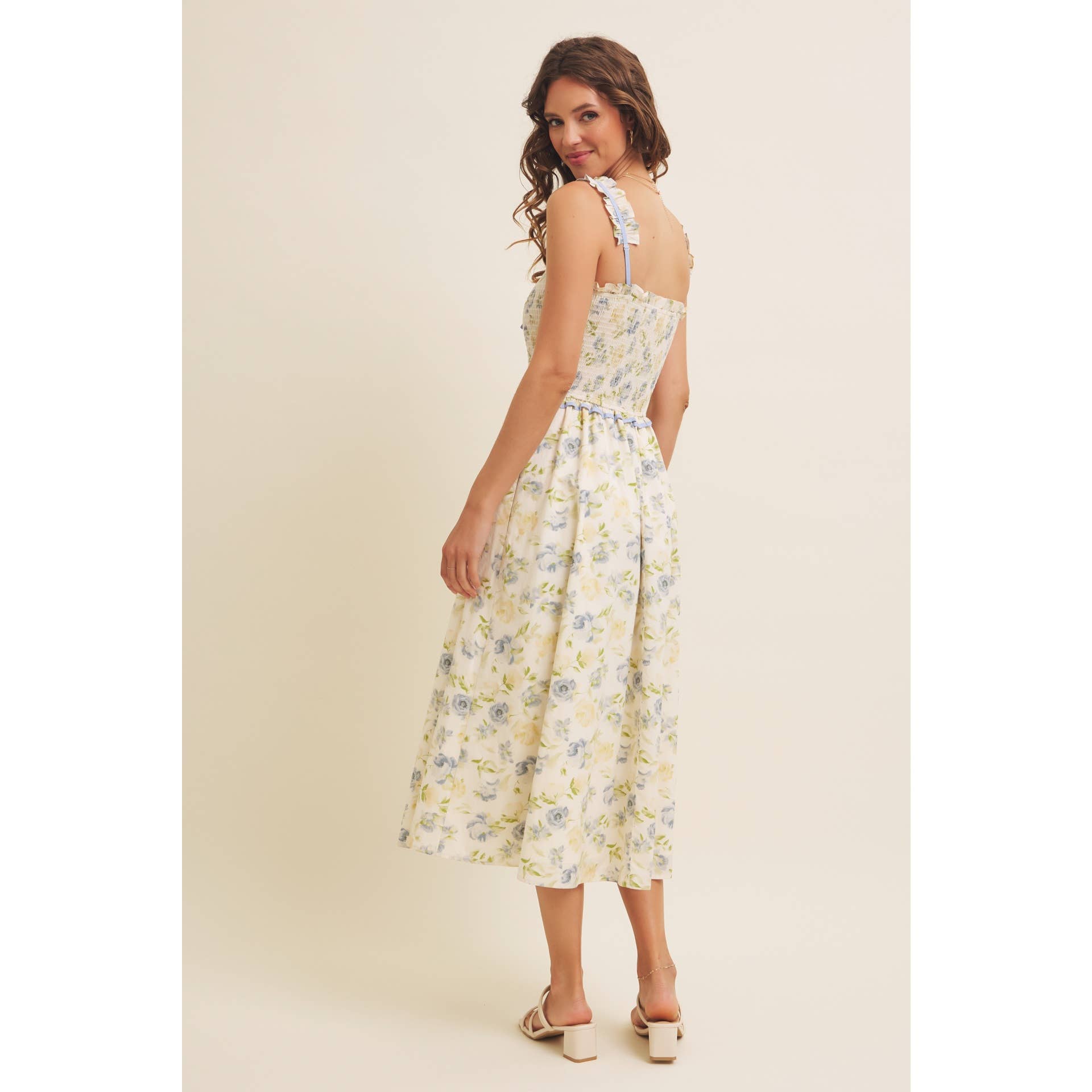 Floral Smocked Midi Dress