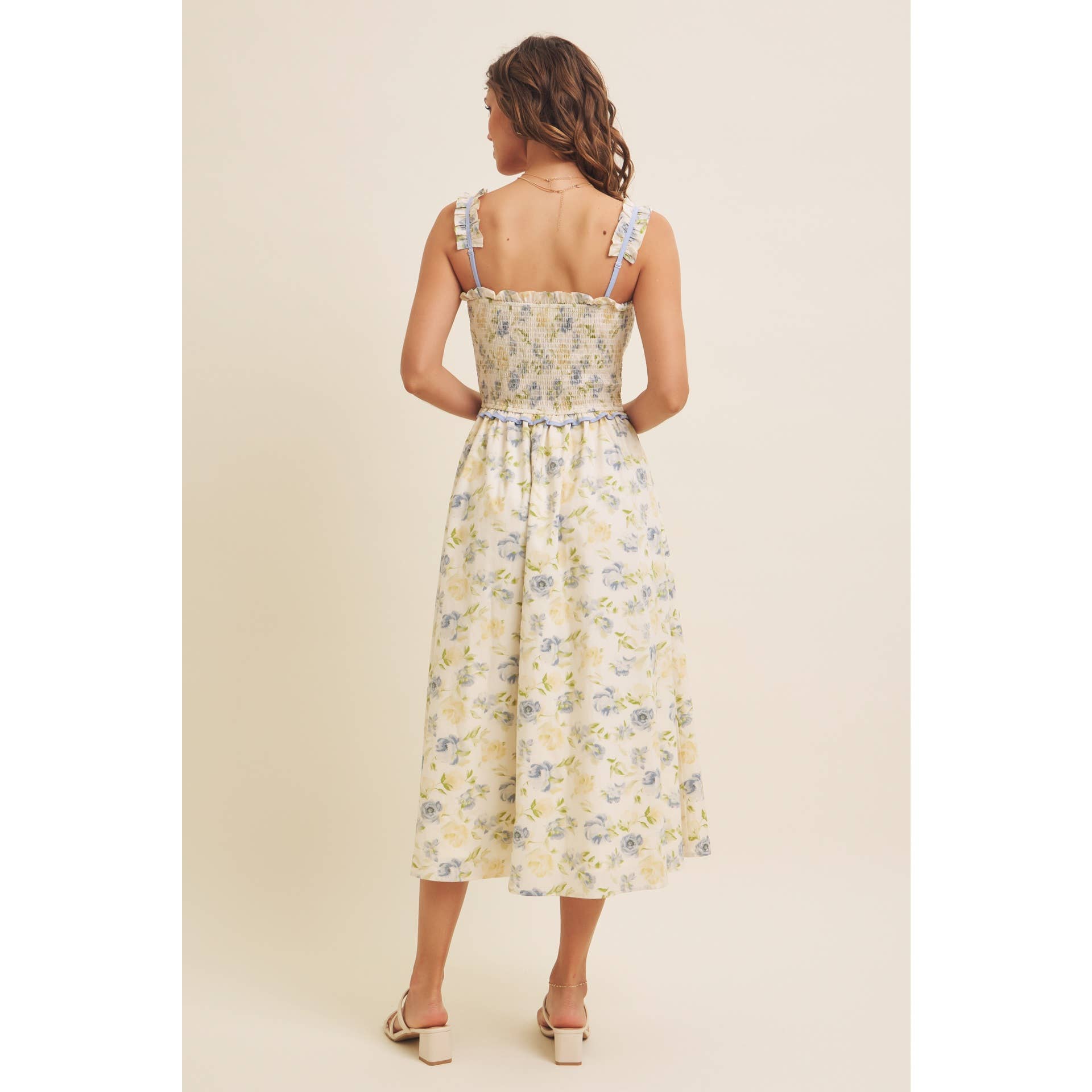 Floral Smocked Midi Dress