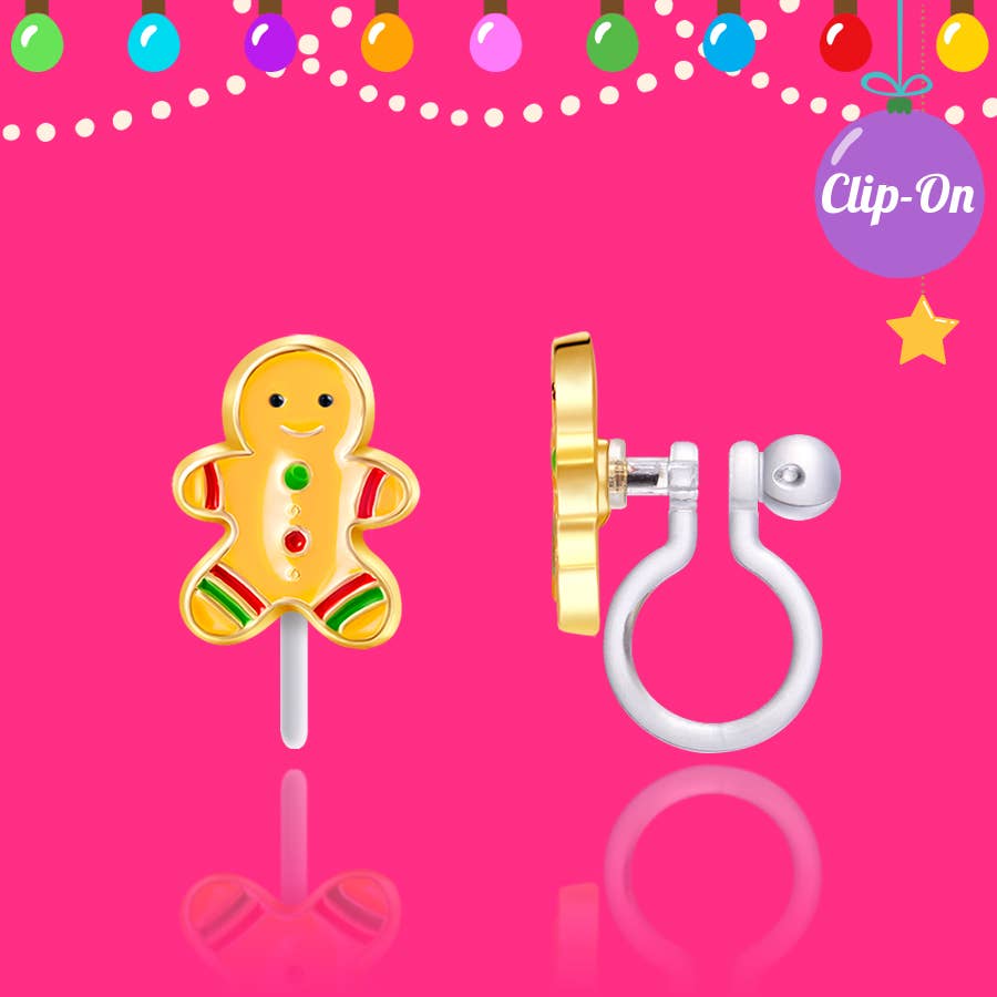 Gingerbread Man | Clip On Earrings