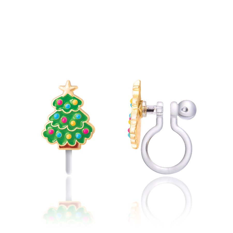 Happy Christmas Tree | Clip On Earrings
